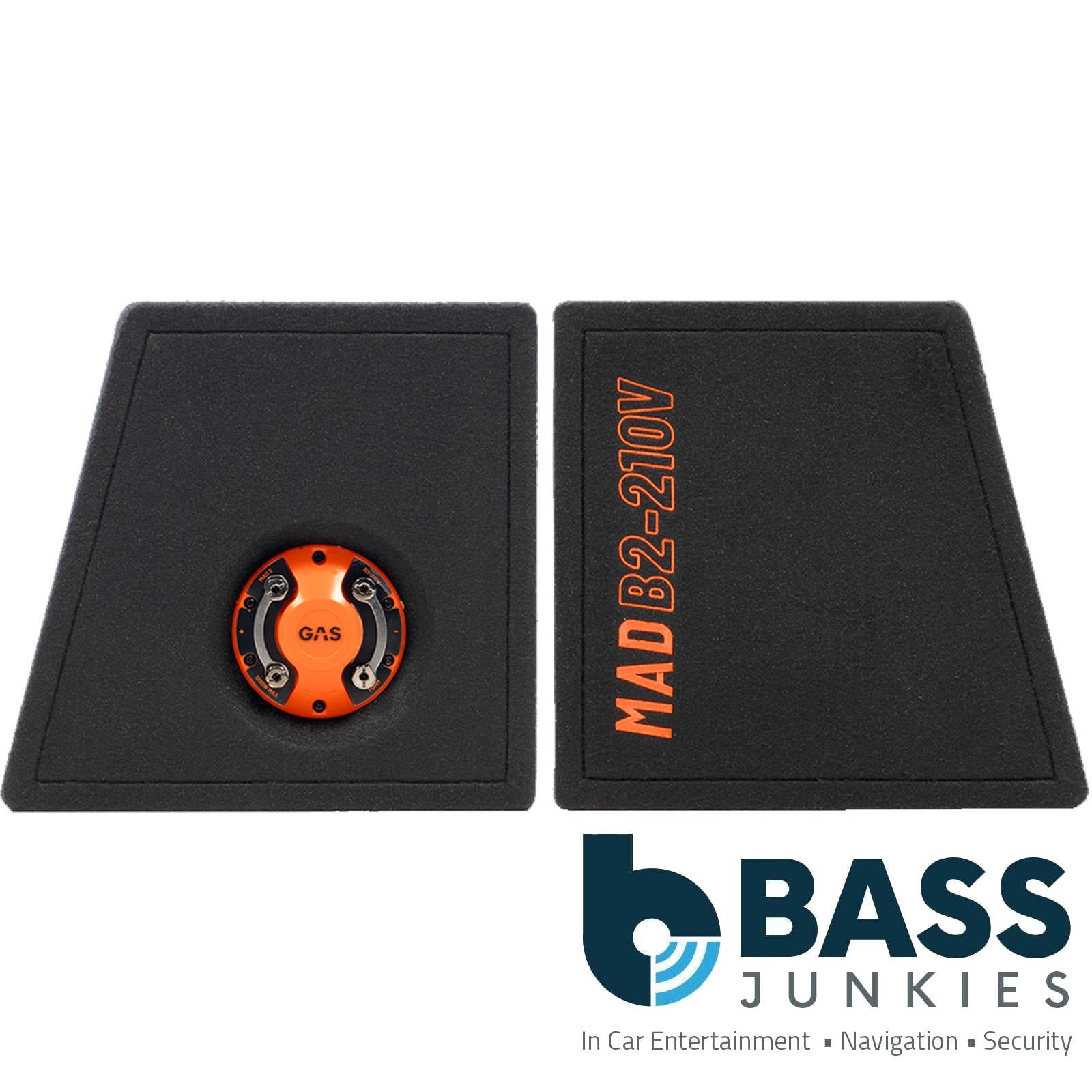 Gas MAD B2-210V - 1200 Watts 10 Inch 25cm Double Vented Enclosure Car Subwoofer