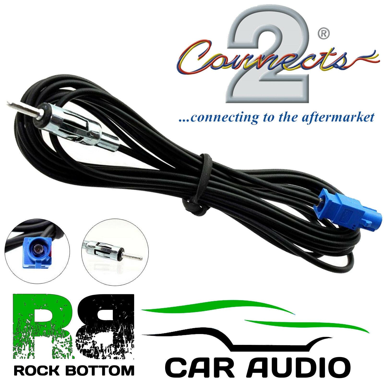 Connects2 CT27AA106 3M Extension Fakra Male Din To Male Car Stereo Antenna Adapter Aerial