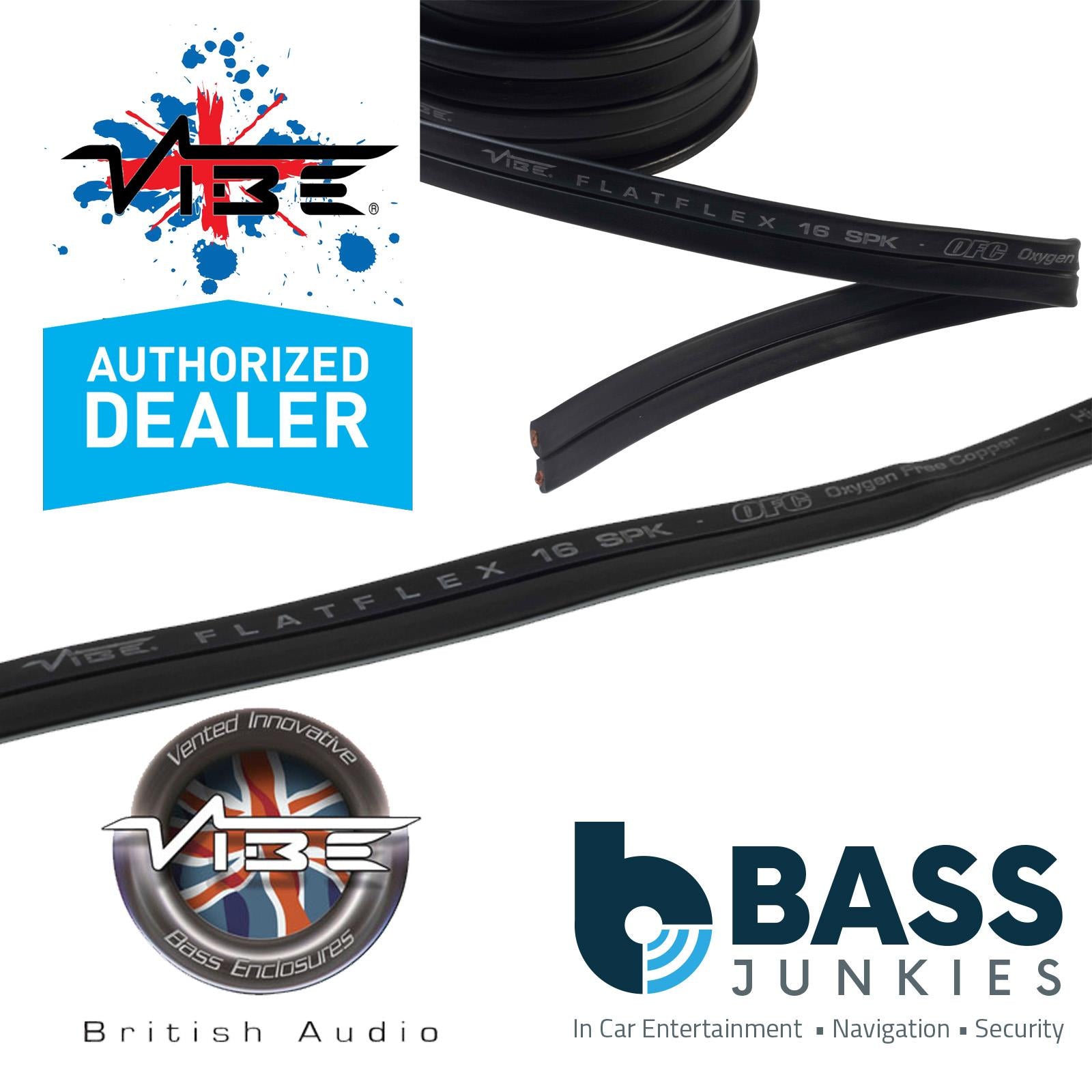 Vibe Flatflex 10 Metre 16 AWG Gauge OFC Flat Car Speaker Wire Cable