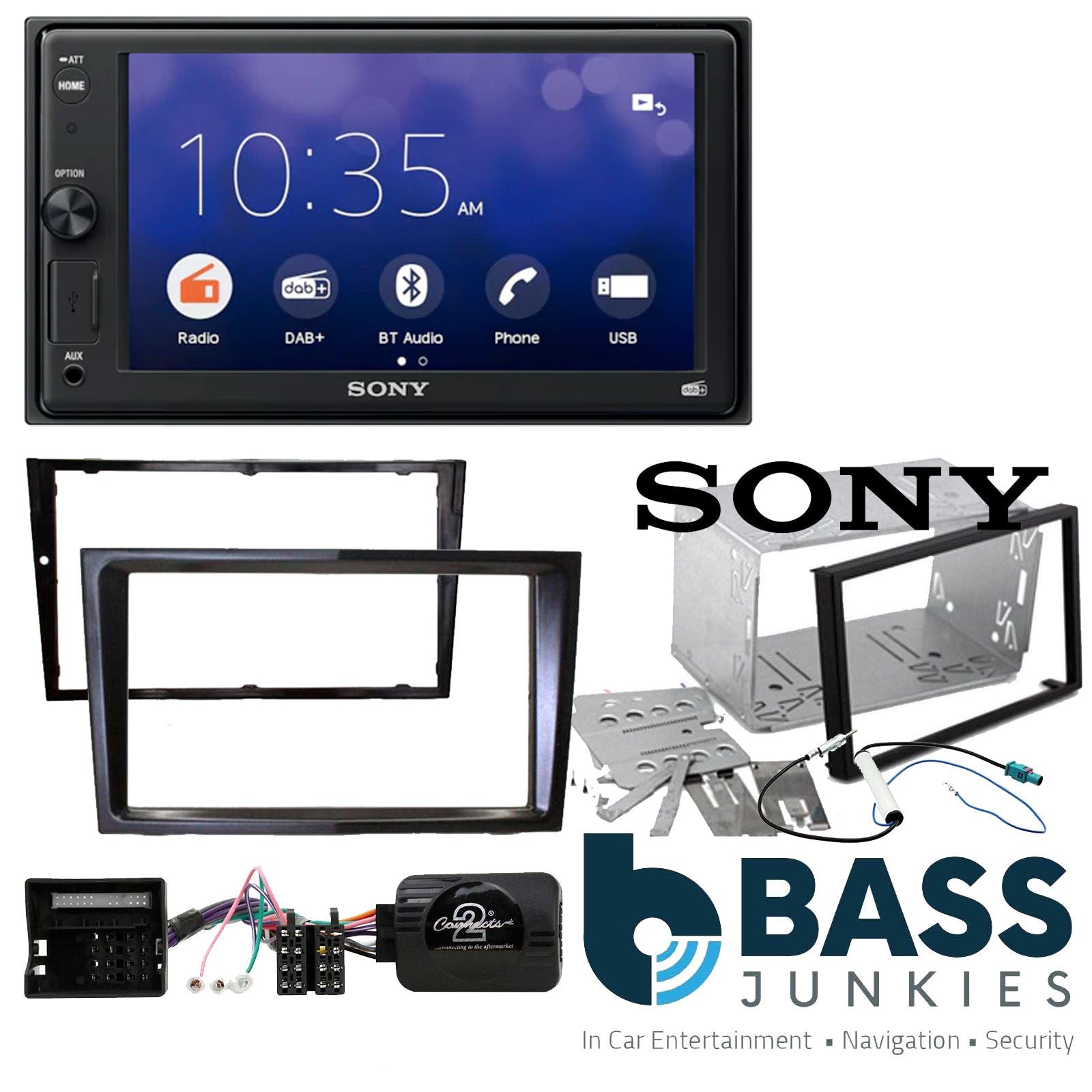 Sony 6.2" Screen Bluetooth|DAB Double Din + Fitting Kit - to fit Vauxhall Antara 2006-10 | Vauxhall Corsa 2006-09 | Vauxhall Zafira 2005-14 | Vauxhall Astra 2004-10