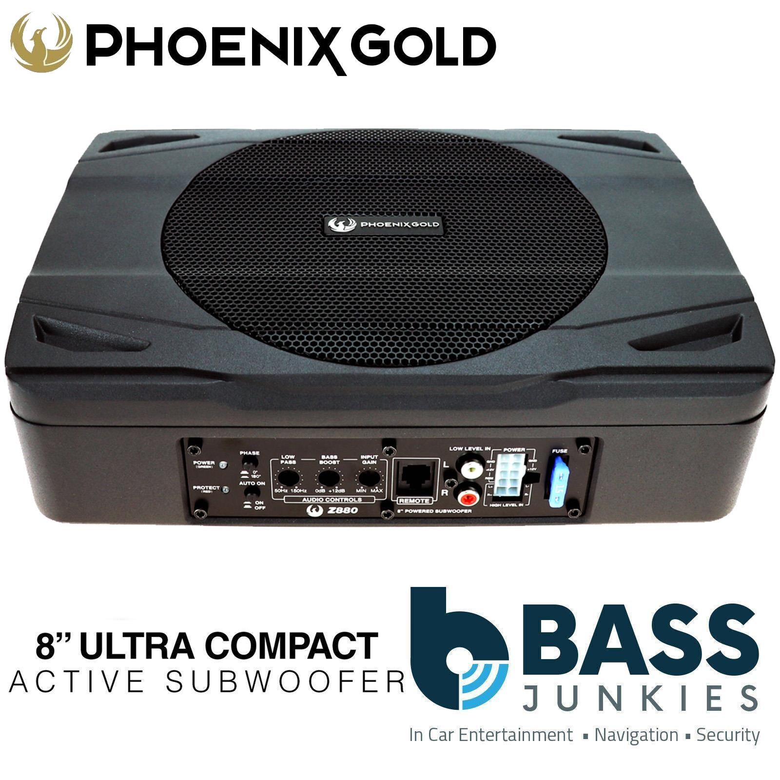Phoenix Gold PG Z880 - 8" Inch 240 Watts Underseat Amplified Car Sub Subwoofer