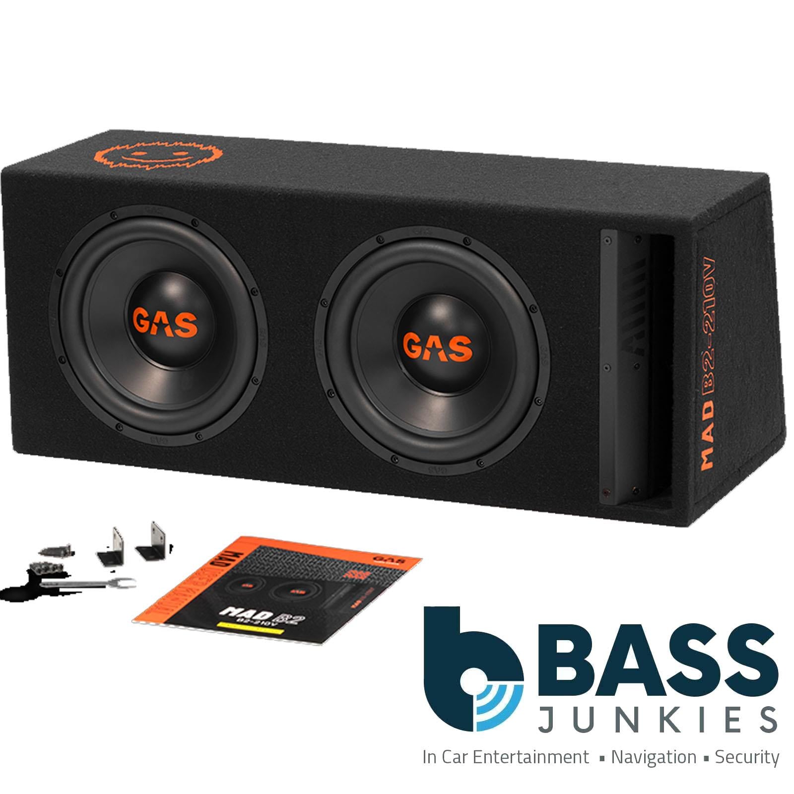Gas MAD B2-210V - 1200 Watts 10 Inch 25cm Double Vented Enclosure Car Subwoofer