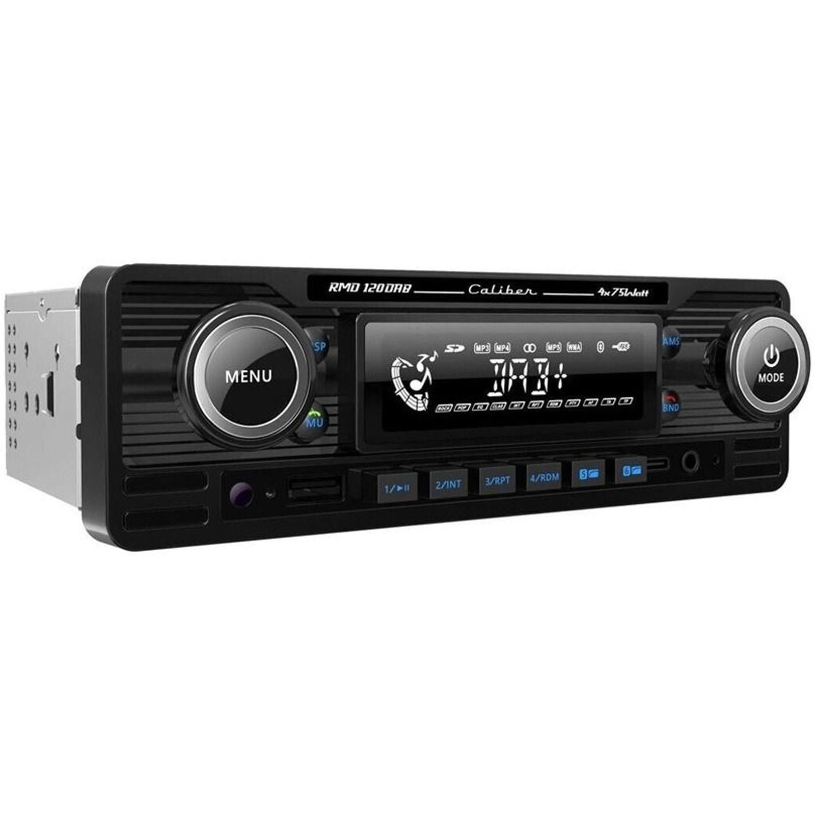 Caliber Retro DAB Bluetooth Car Stereo Radio Black USB-C Charging & FM