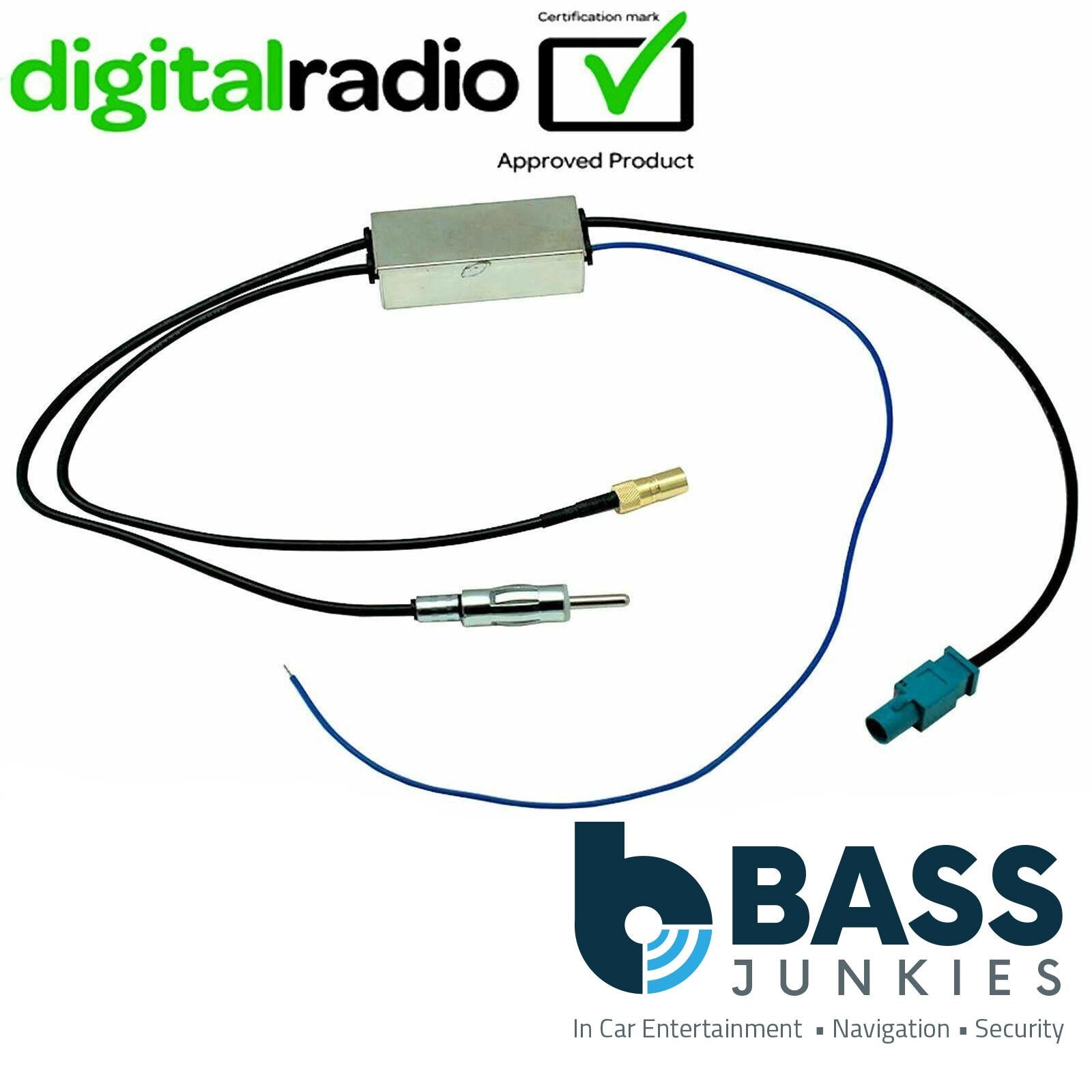 Connects CT27AA152 - Fakra to SMB DAB + Aerial Splitter Car Stereo Antenna Adapter Aerial