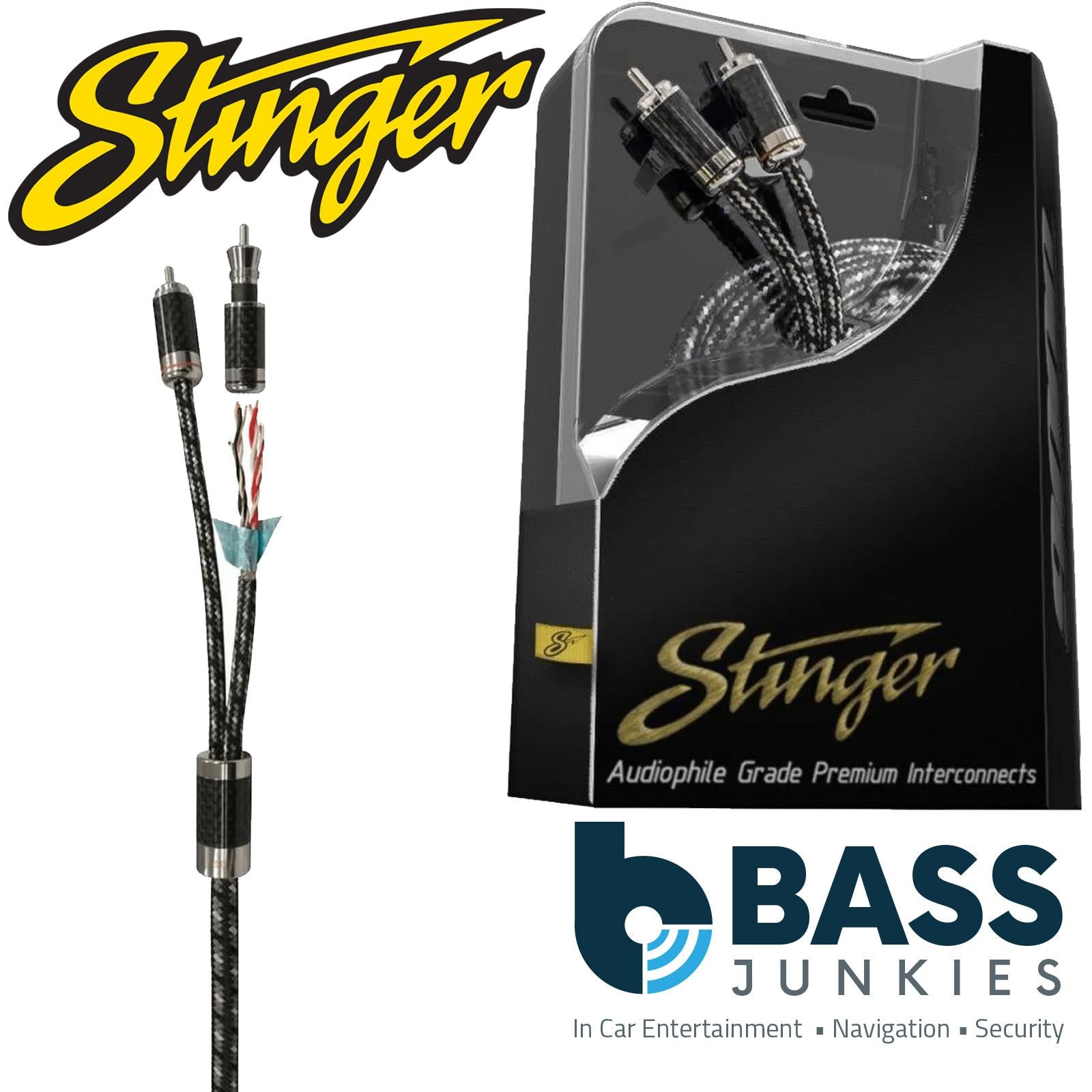 Stinger SI9217 - 5m 17ft Audiophile Rhodium Plated Car Stereo RCA Amp Phono Cable