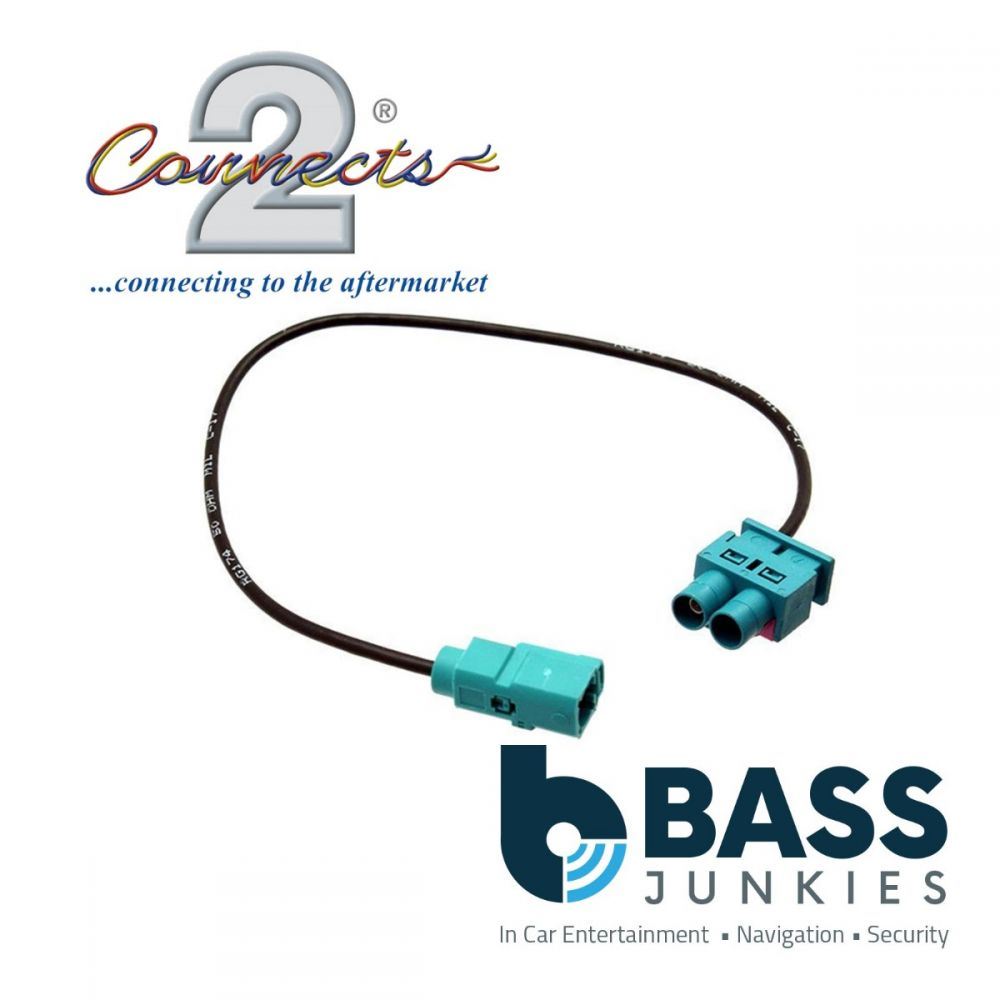 Connects2 CT27AA70 Two Male to One Female Fakra Car Stereo Antenna Aerial Adapter Splitter Y Lead