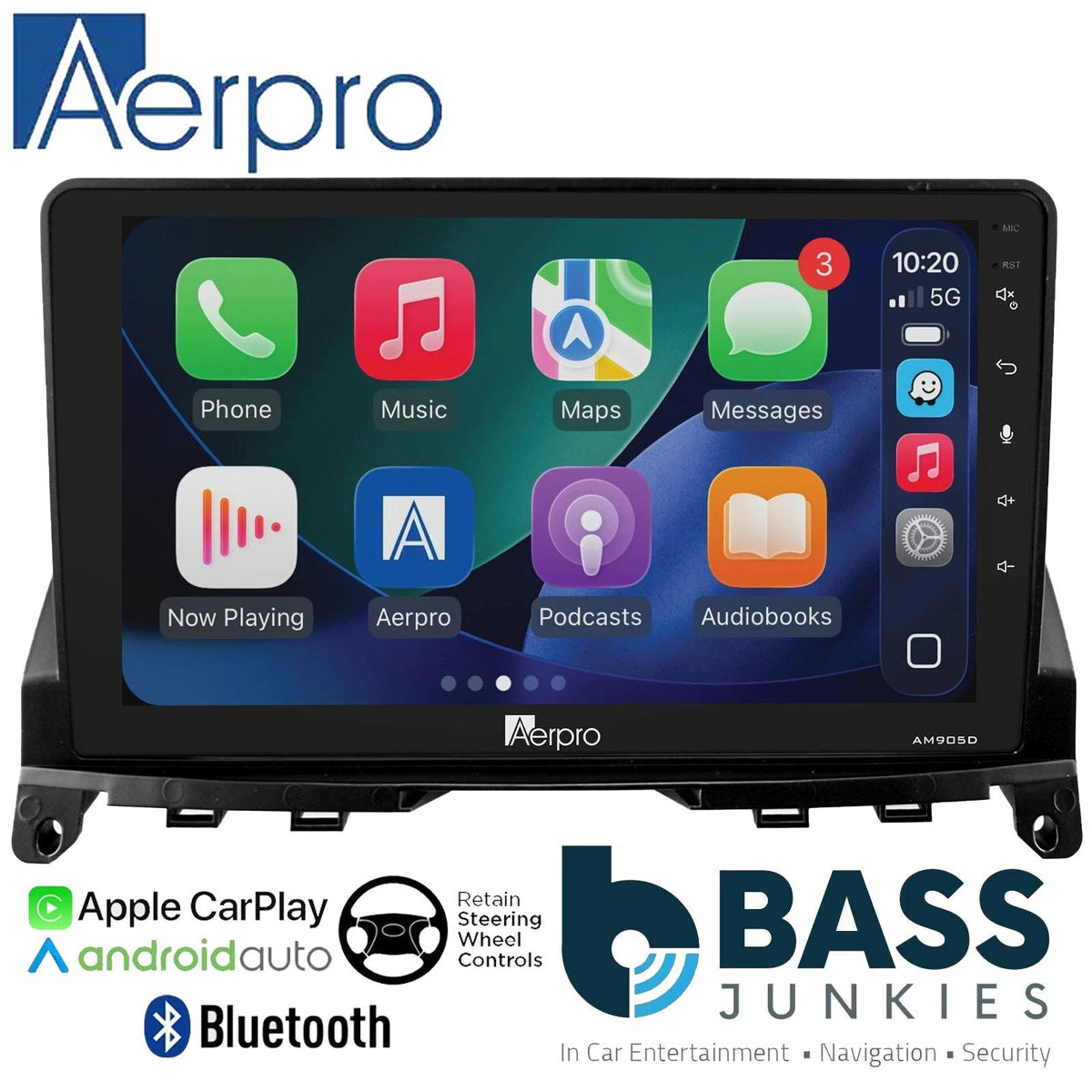 Aerpro 9" DAB CarPlay Android Car Stereo Kit For Mercedes C Class W204 2007-14