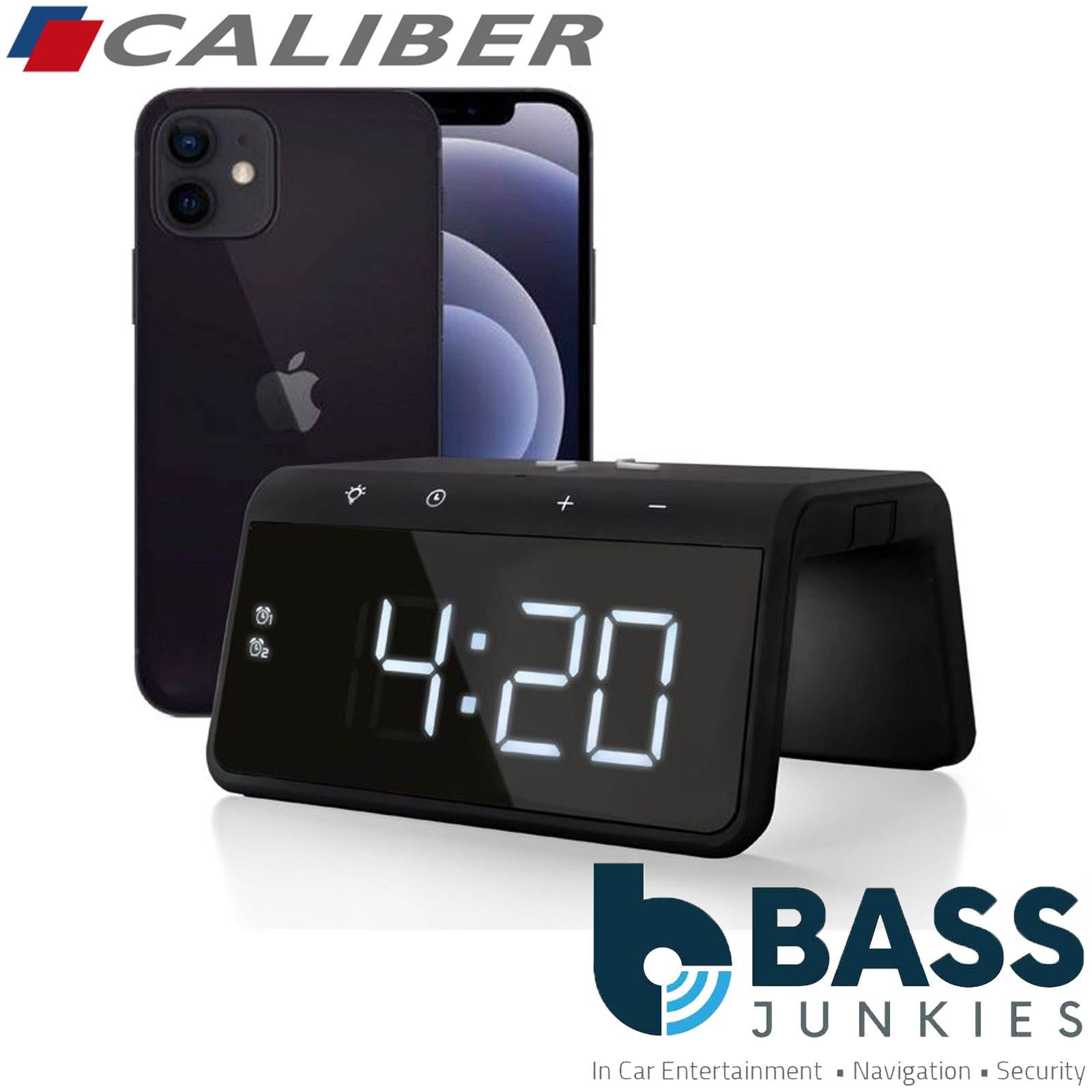 Caliber HCG019QI/B Alarm Clock with Qi Wireless Charging Pad USB Charging & LED Night Light
