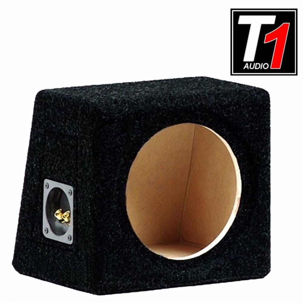 T1 Audio - 10" Sealed Enclosure Black Fully Carperted MDF Car Sub Subwoofer Bass Box