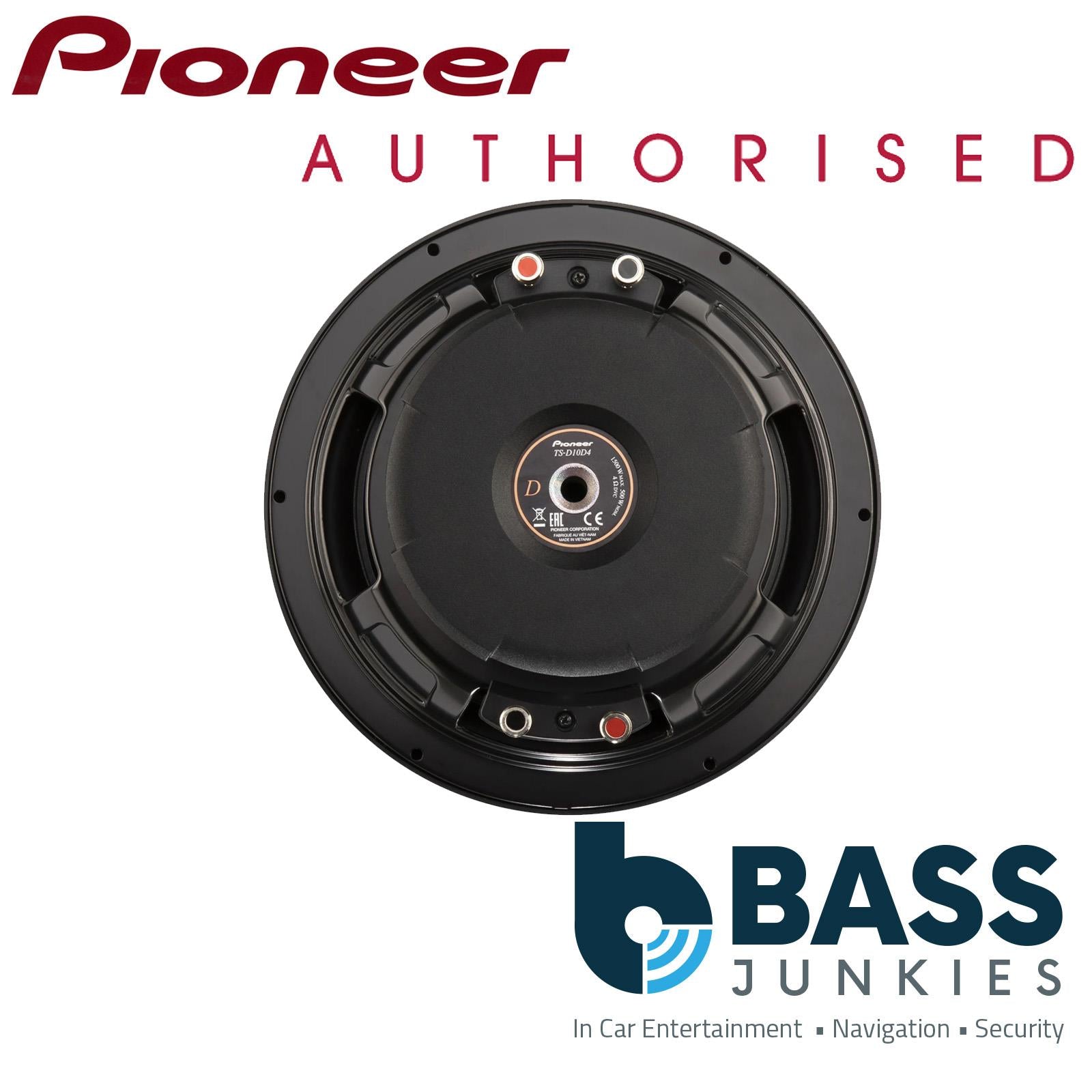 Pioneer TS-D10D4 - D Series 1500 Watts 10" 25cm Dual 4 Ohm  Car Sub Subwoofer