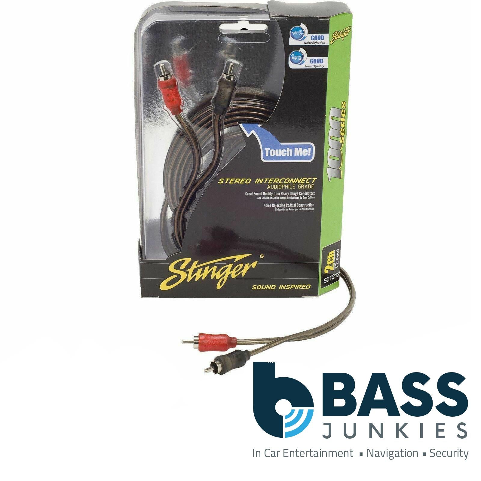 Stinger SI1212 - 1000 Series 3.66 Metre 12Ft  2 Channel Car Stereo Amp RCA Phono