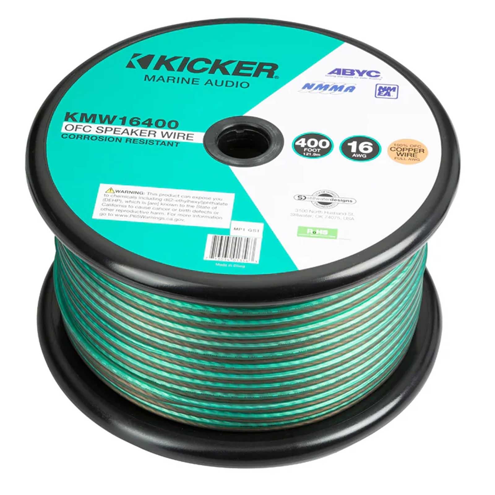 Kicker 47KMW16400 - 16 AWG Marine Speaker Wire OFC 400ft Cable Reel