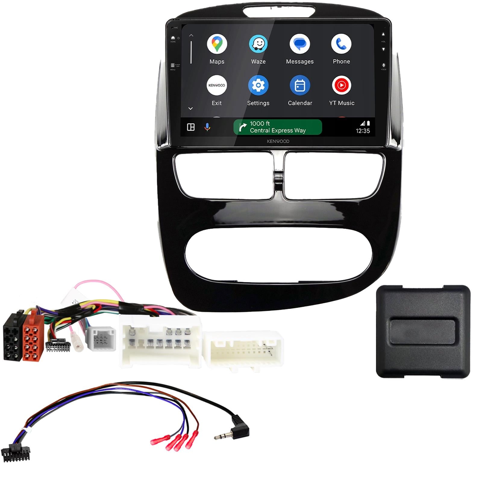 Kenwood 9" CarPlay Android Car Stereo Fitting Kit For Renault Clio Black 12 - 16