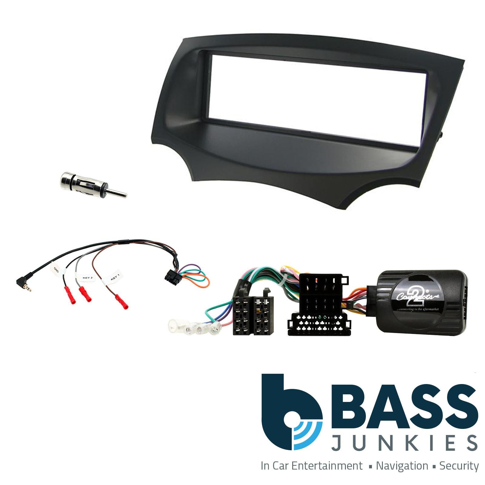 Single Din Stereo Fitting Kit + Steering Controls to fit Ford KA 2009-17