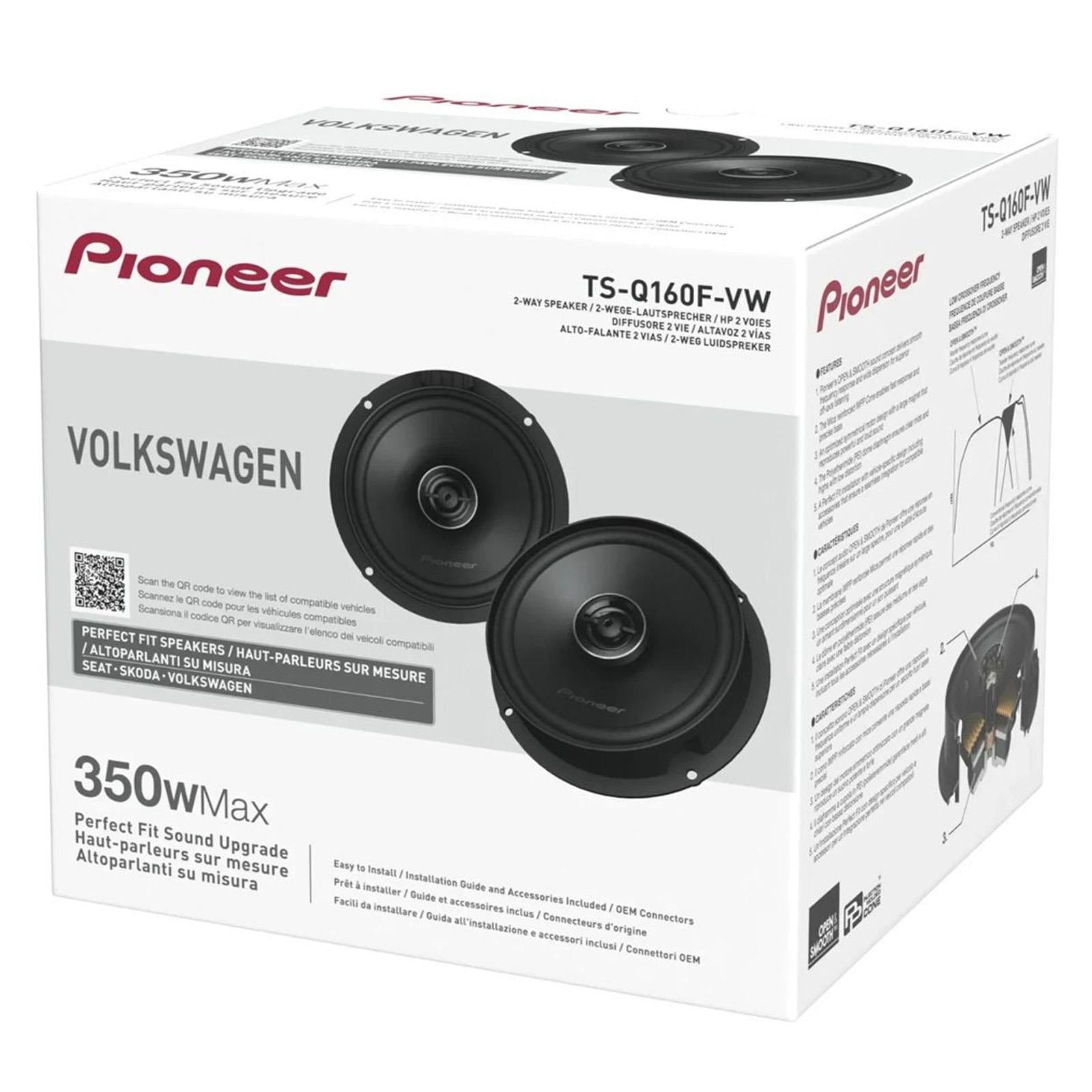 Pioneer 700 Watts 6.5" 2-Way Coaxial Rear Car Door Speakers For VW Taigun 2021 On