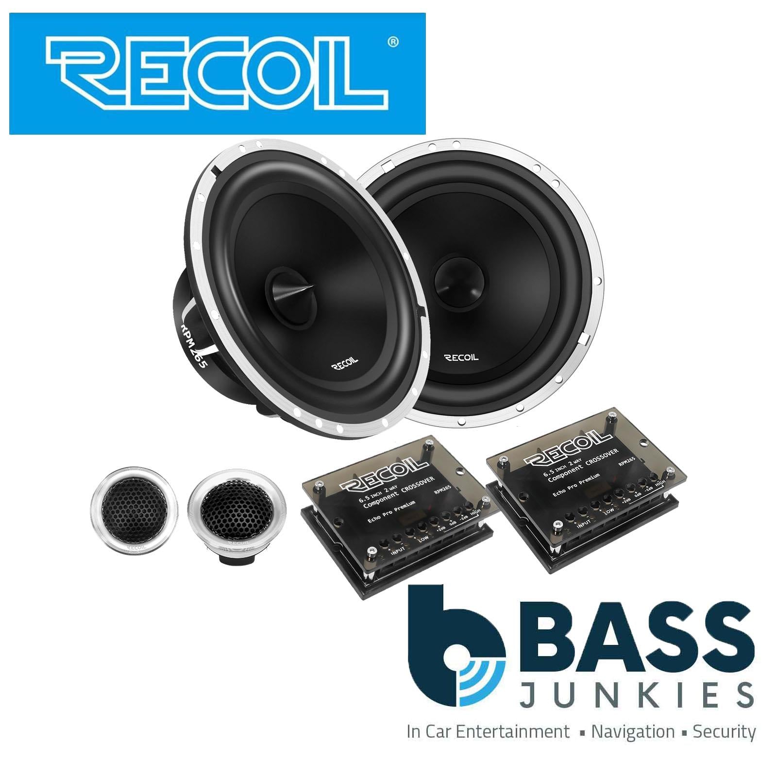 Recoil RPM265 - 6.5" 2 Way 240 Watts Component Car Door Speakers & Tweeters