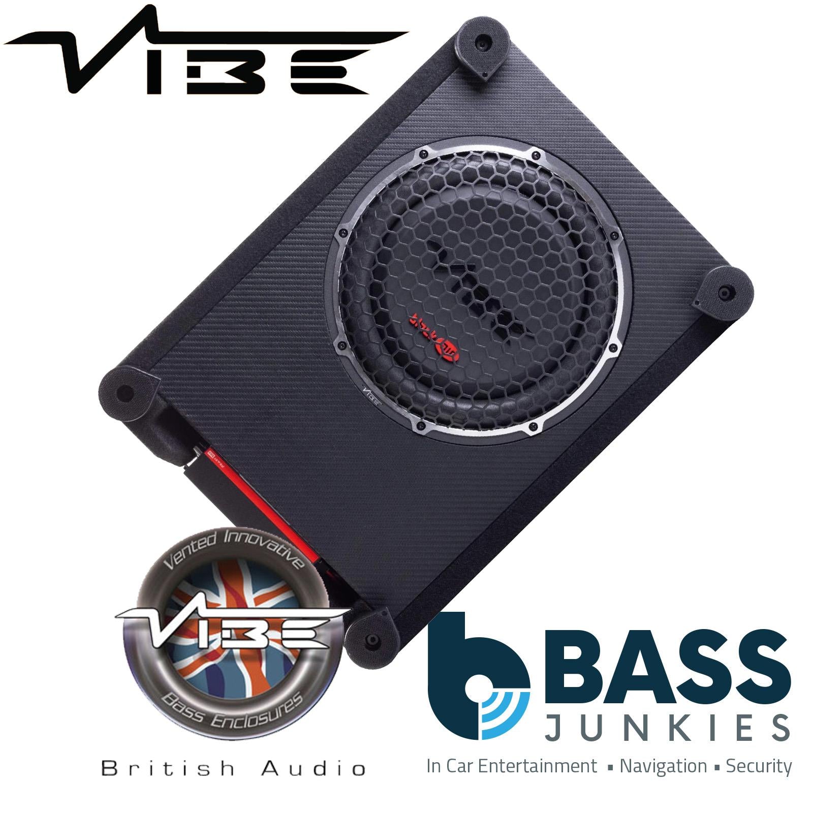 Vibe BA10ASQ-V4 - 900 Watts Black Air 10 inch SQ Active Down Firing Bass Enclosure