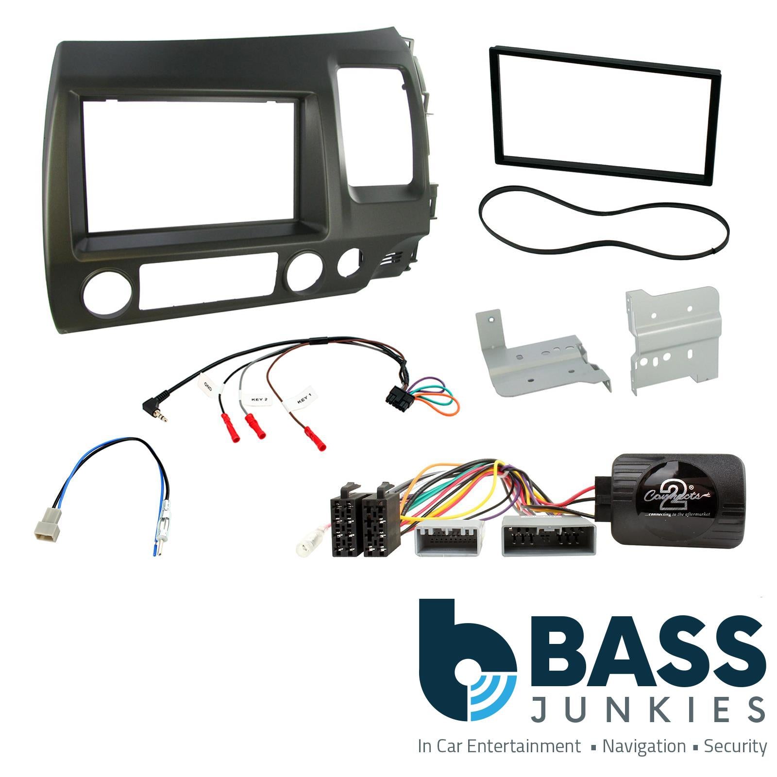 Connects2 CTKHD02 Honda Civic 2006 Onwards Double Din Car Stereo Facia Steering Wheel Stalk Interface Kit