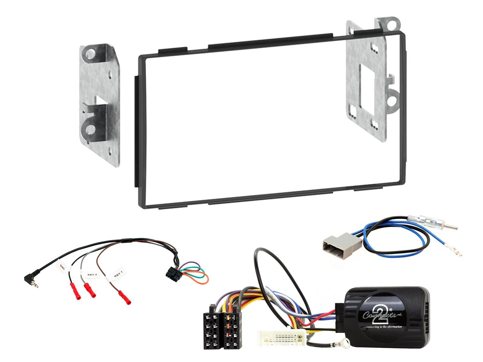 SONY DAB+ Apple | Android Double Din Stereo Fitting Kit + Steering Wheel Stalk Controls to fit Nissan Qashqai 2007-13