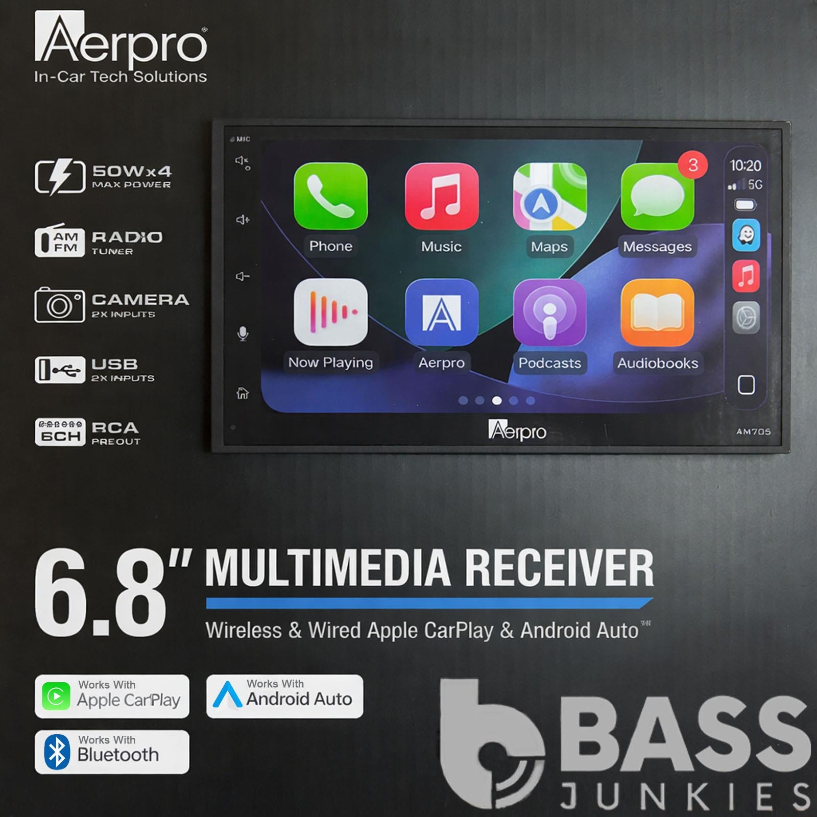 Aerpro AM705 6.8" Bluetooth Radio Android Auto Apple CarPlay Wireless Wired Car Stereo
