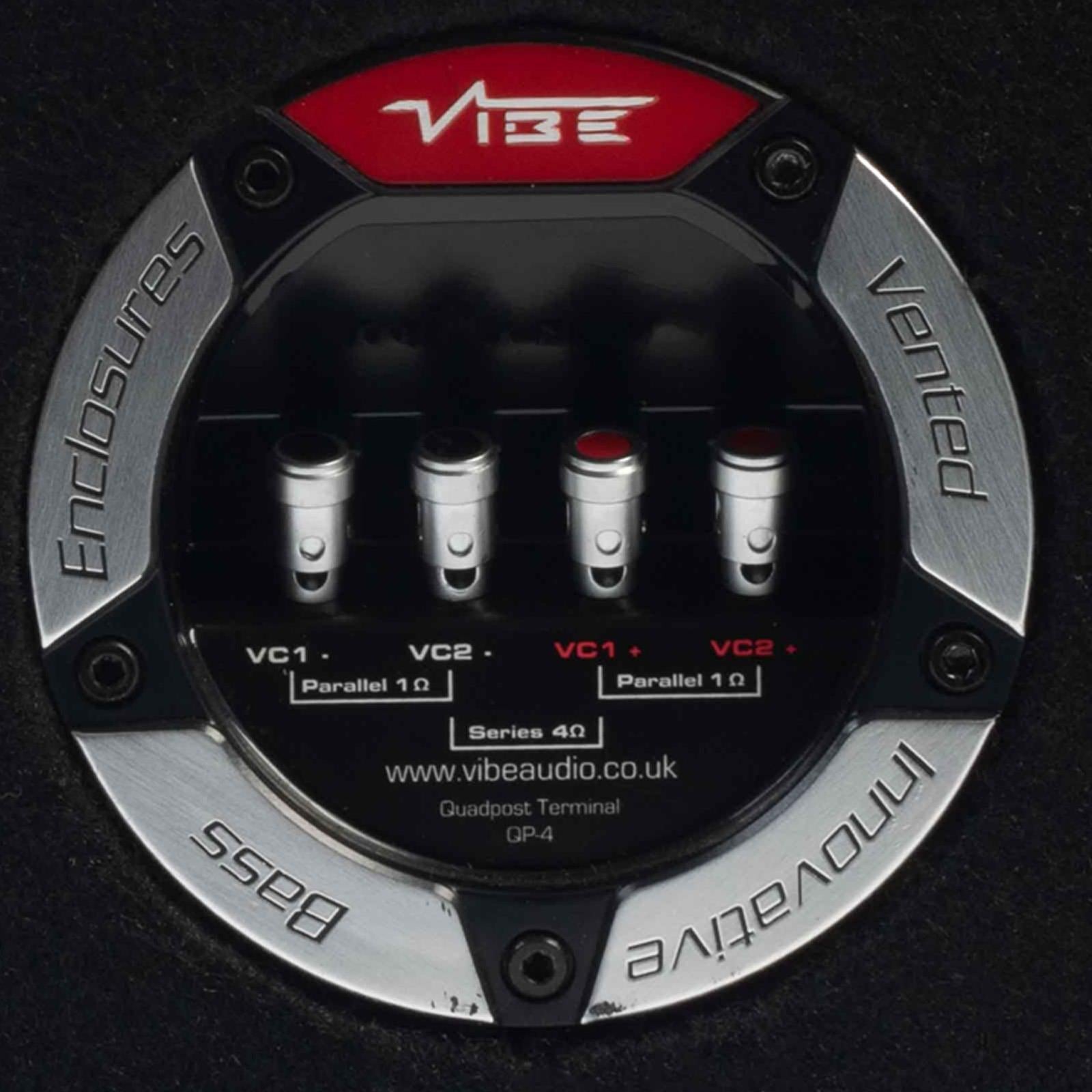Vibe - Round Car Sub Subwoofer Bass Box Dual Push Spring Terminal Binding Post