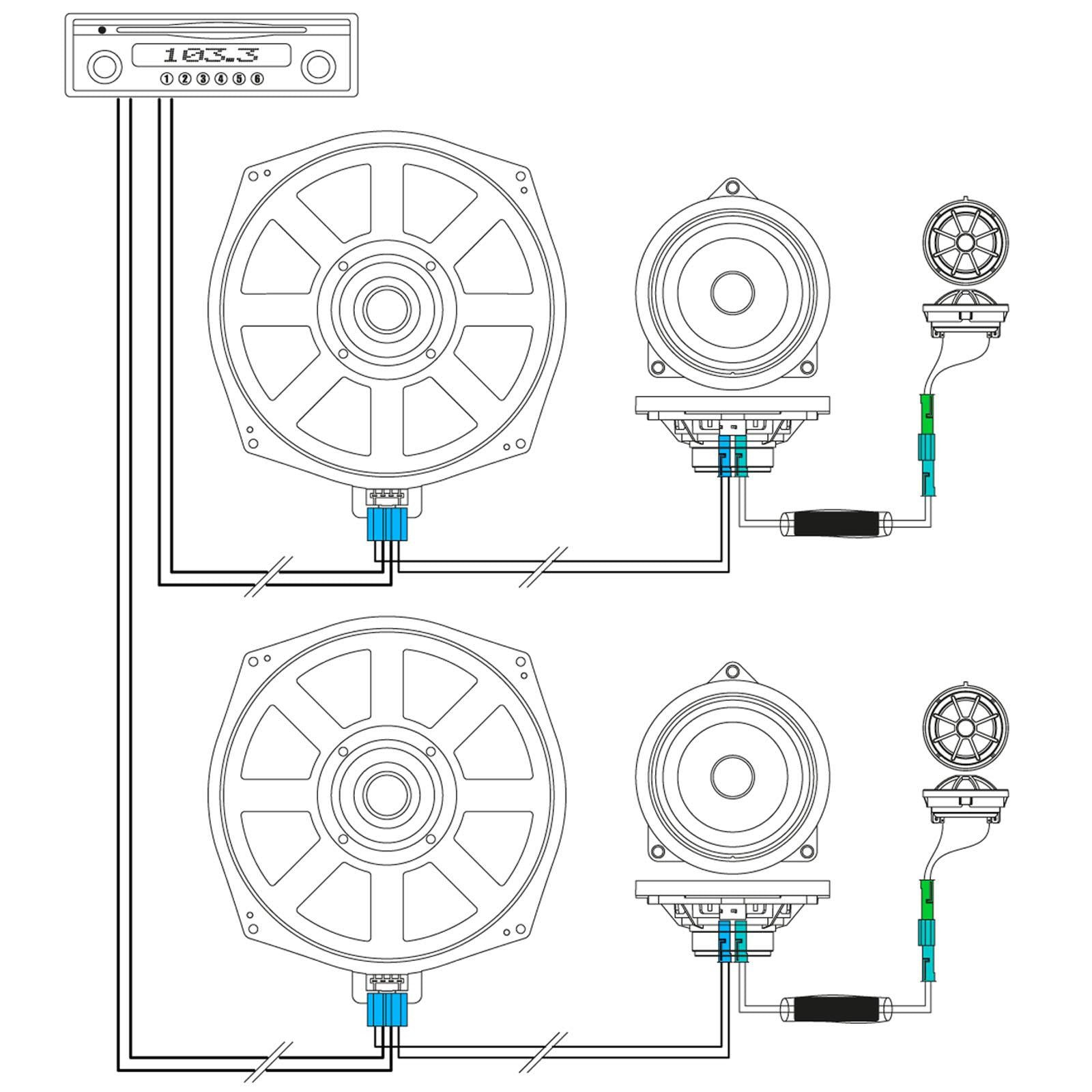 MTX TX6BMWF - BMW & Mini Underseat Subwoofers Car Speakers & Tweeters Upgrade Kit