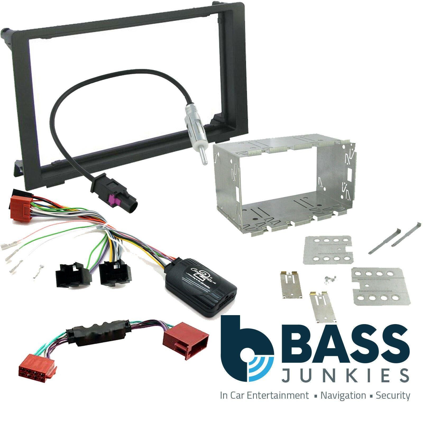 Grundig 6.8" Apple Android Double Din Stereo Fitting Kit + Steering Wheel Stalk Controls to fit Saab 9-3 2006-12