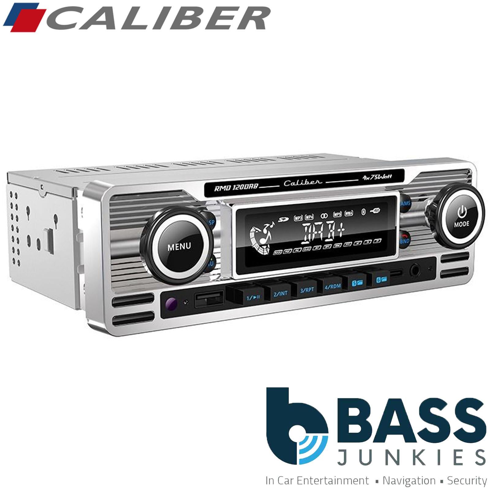 Caliber Retro DAB Bluetooth Car Stereo Radio Chrome USB-C Charging & FM