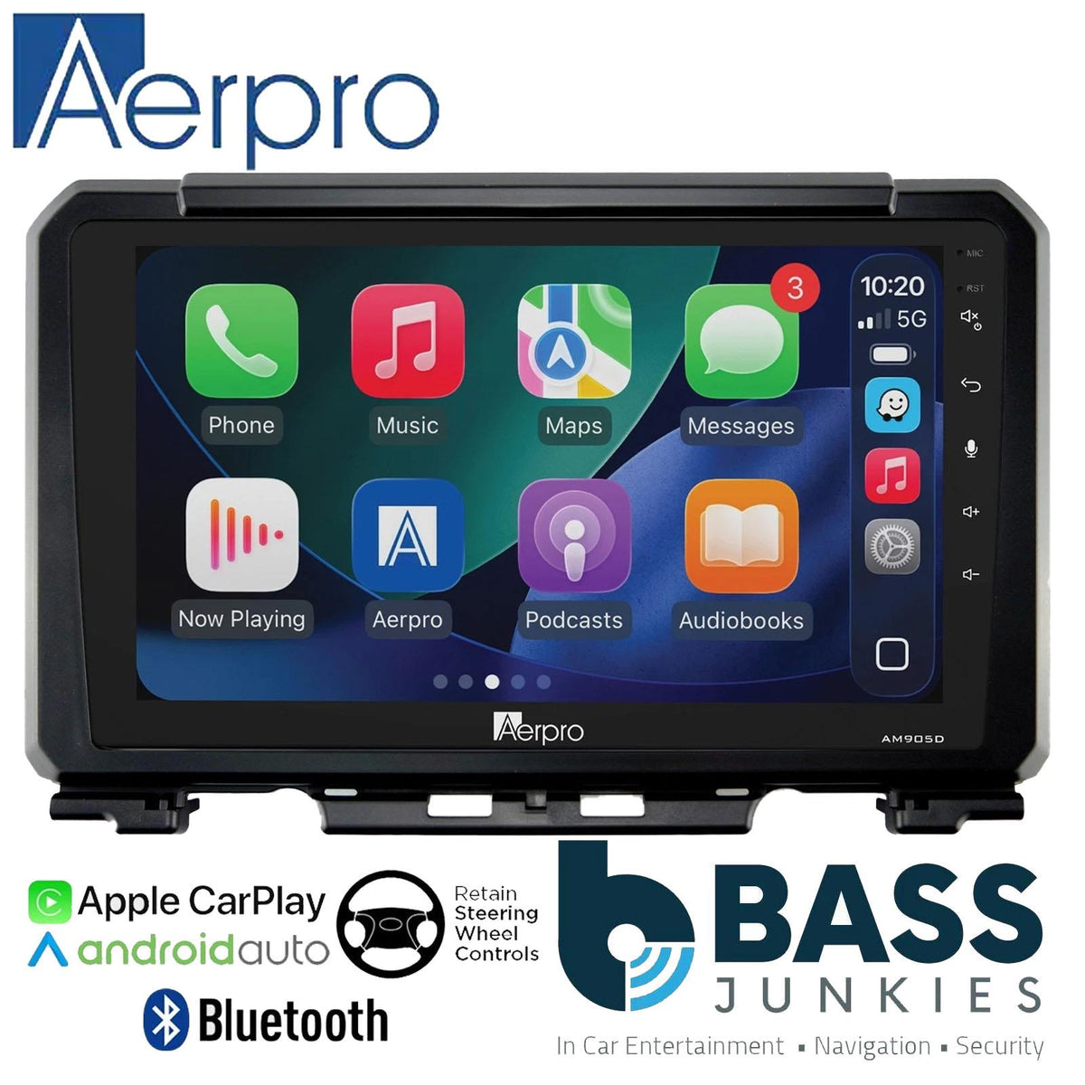 Aerpro 9" DAB CarPlay Android Car Stereo Fitting Kit For Suzuki Jimny 19 Onward