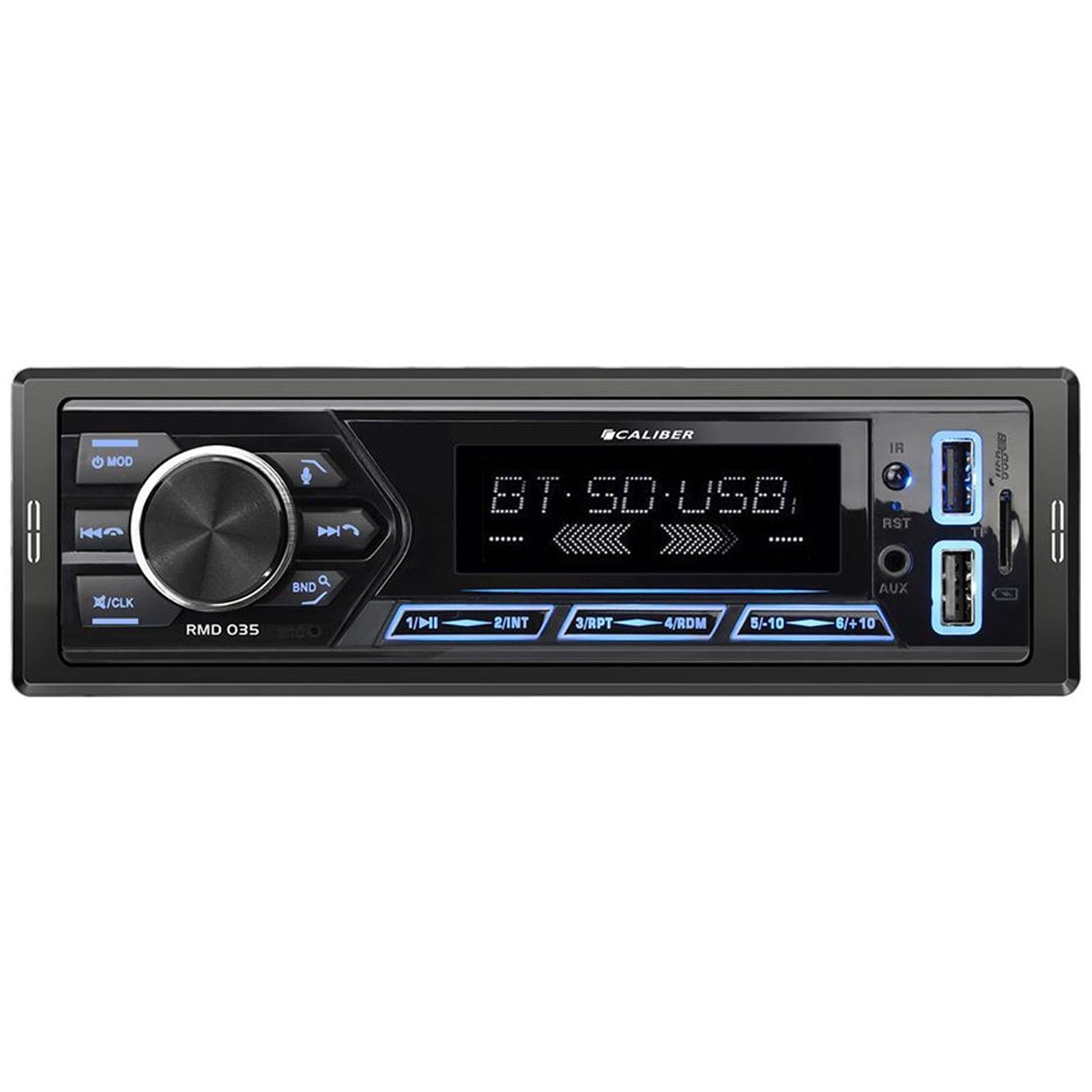 Caliber FM Bluetooth Car Stereo with USB, SD, AUX, Remote Control & RCA Output