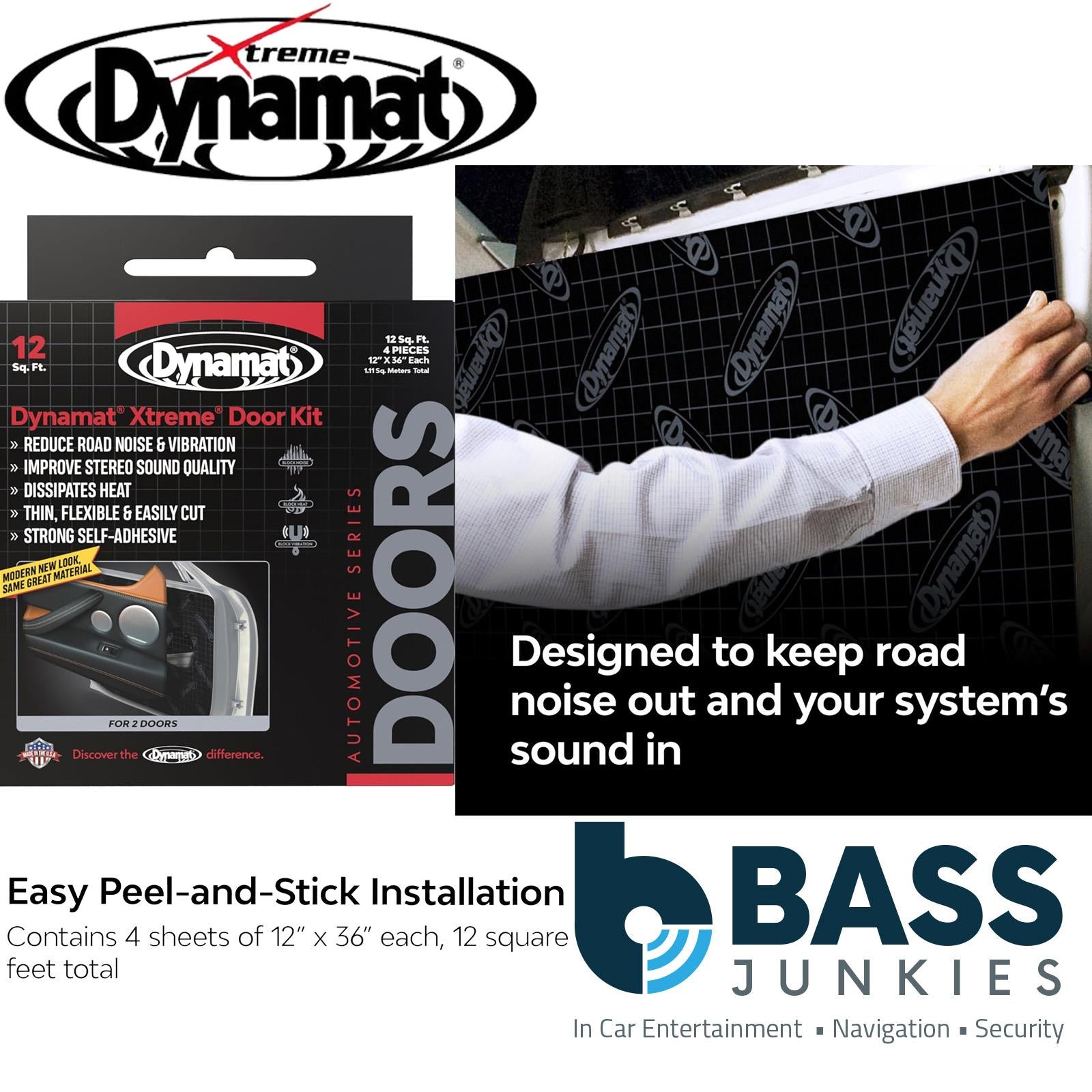 Dynamat DYN10435 - Xtreme Door Kit 12 sq.ft 12" x 36" x 4 Sheets Car Sound Deadening Mat