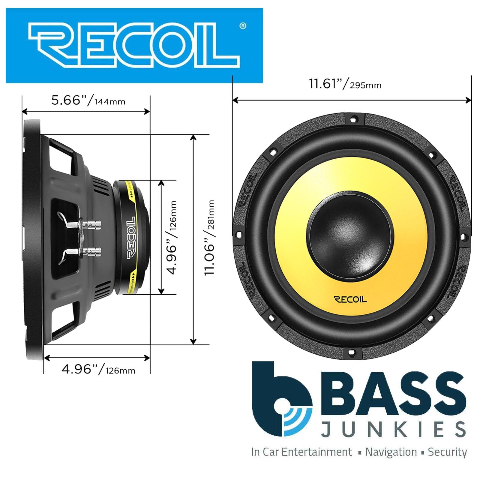 Recoil LW12S4 - 300 Watts 12" 30cm Single Voice Coil 4-Ohm Car Sub Subwoofer