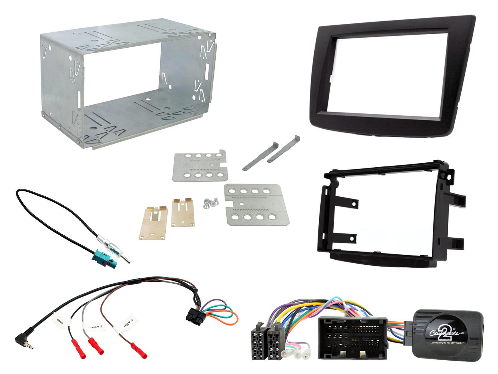 Connects2 CTKAR07 Alfa Romeo Mito 2014 - 2018 (955) Black Double Din Car Stereo Fascia Panel & Steering Wheel Interface Kit
