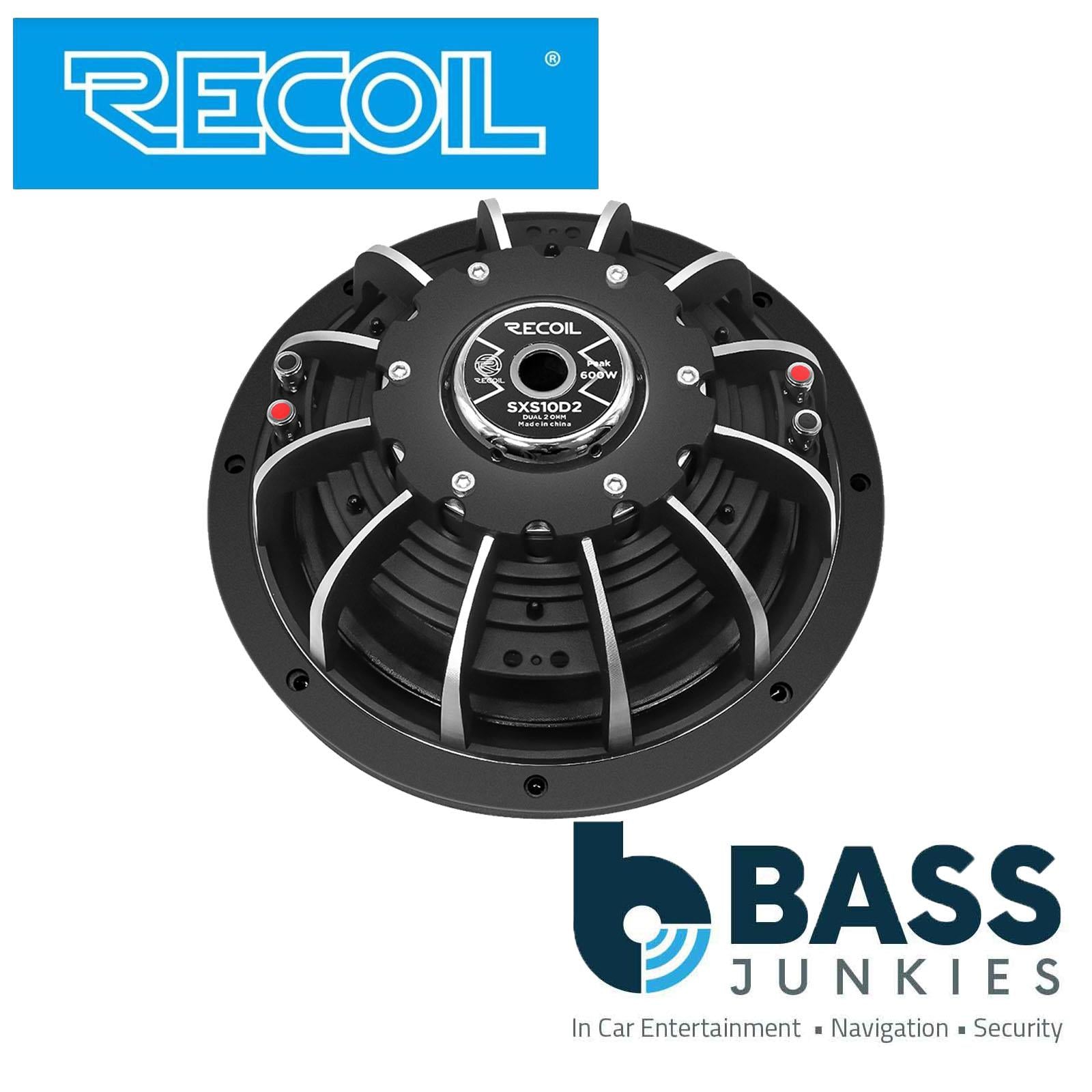 Recoil SXS10D2 - 600 Watts 10" Ultra Slim Shallow Dual 2 Ohm Car Sub Subwoofer