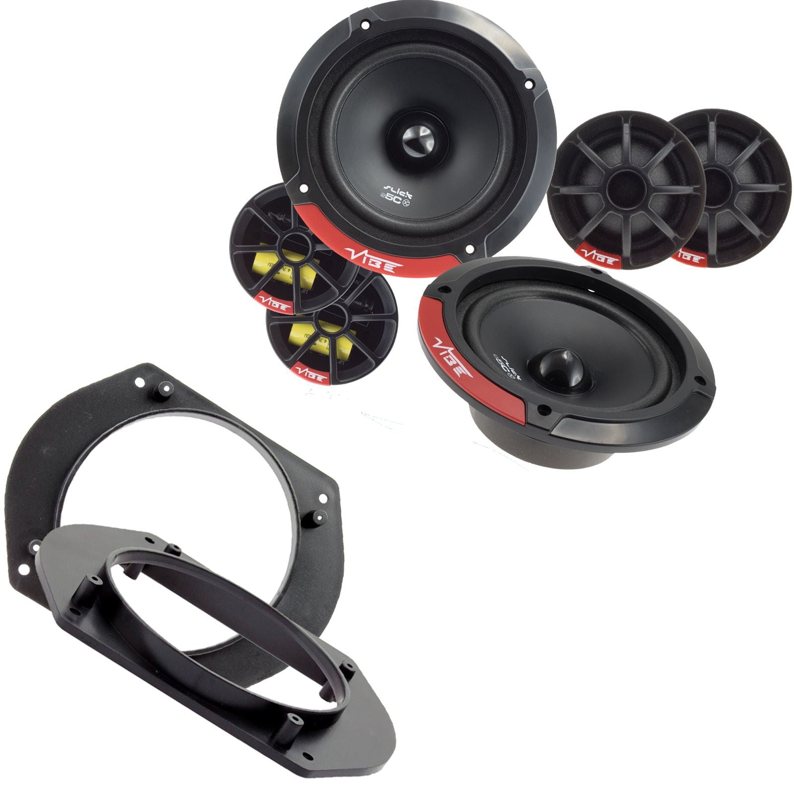 Vibe SLICK5C-V7 2-Way 130mm/13cm/5.25" Component Speakers (Per Pair 480 Watts) Fits Fiat Brava 1995-01 | Bravo 95-01 | Marea 96-02 | Multipla 99-10