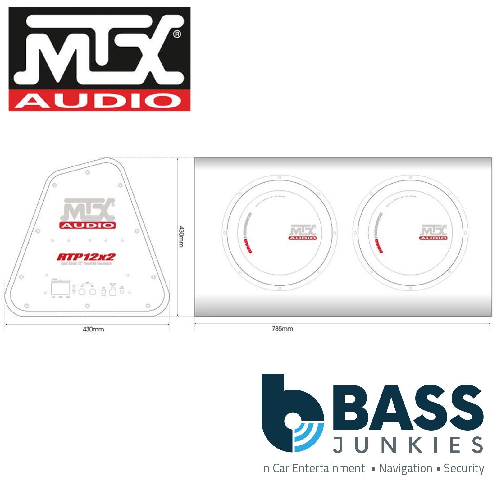 MTX RTP12X2 - 1080 Watts Road Thunder Dual 12" Powered Bass Box Enclosure