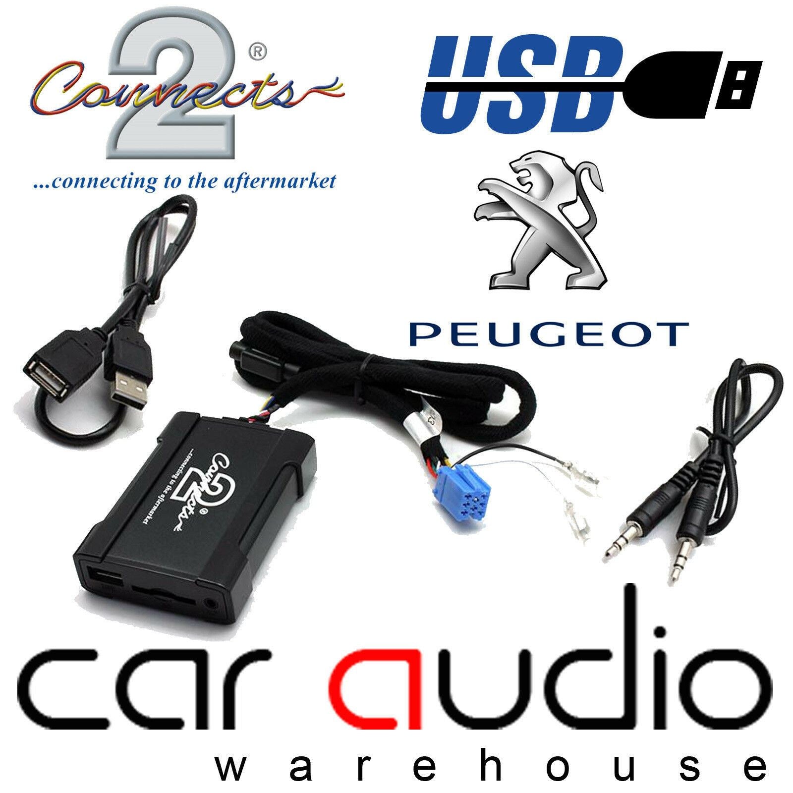 Connects2 CTAPGUSB010 Peugeot 206 307 406 607 807 Car USB SD AUX IN Interface Adapter