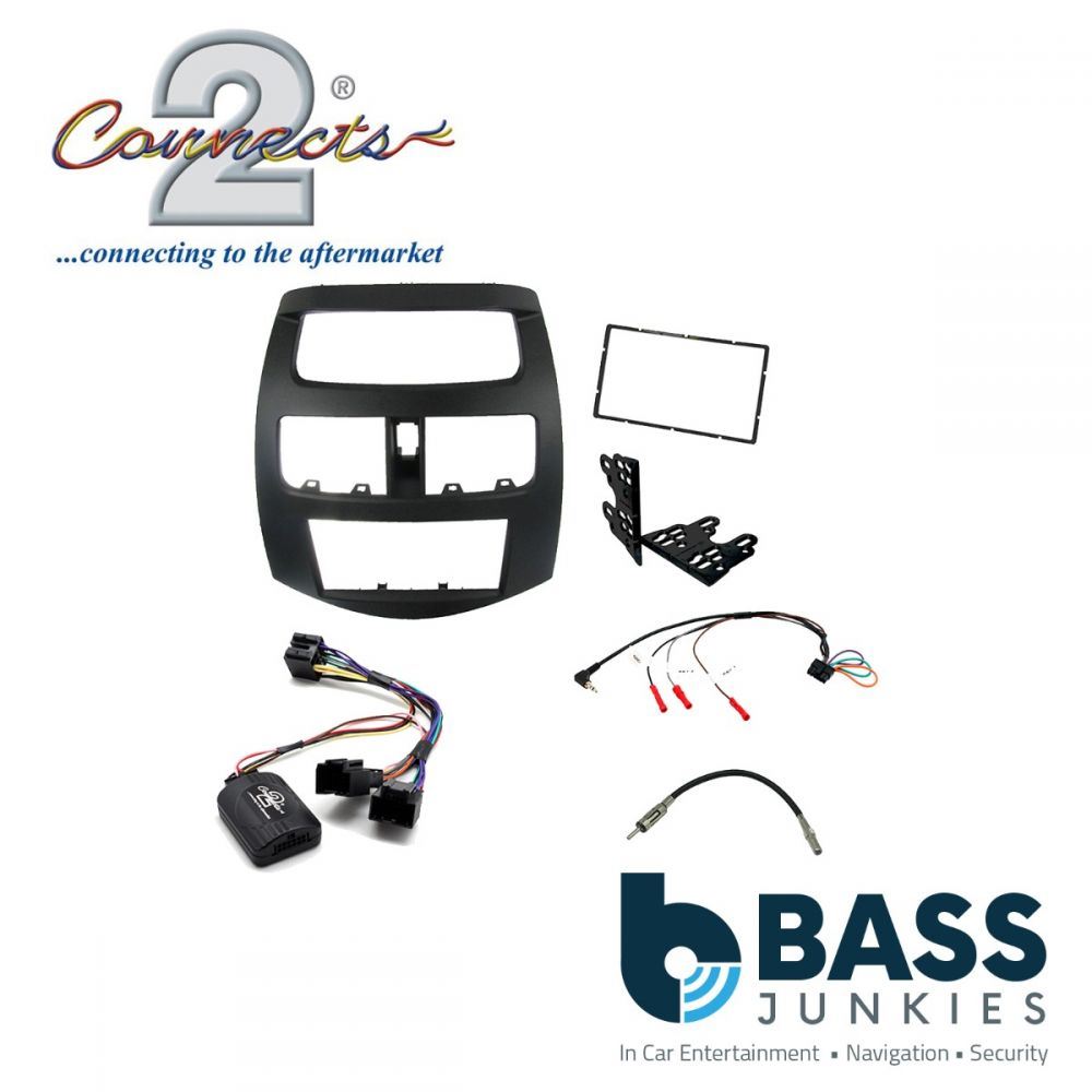 Connects 2 CTKCV03 - Chevrolet Beat/Spark 2010 - 2012 Double Din Facia & Steering wheel Interface Fitting Installation Kit