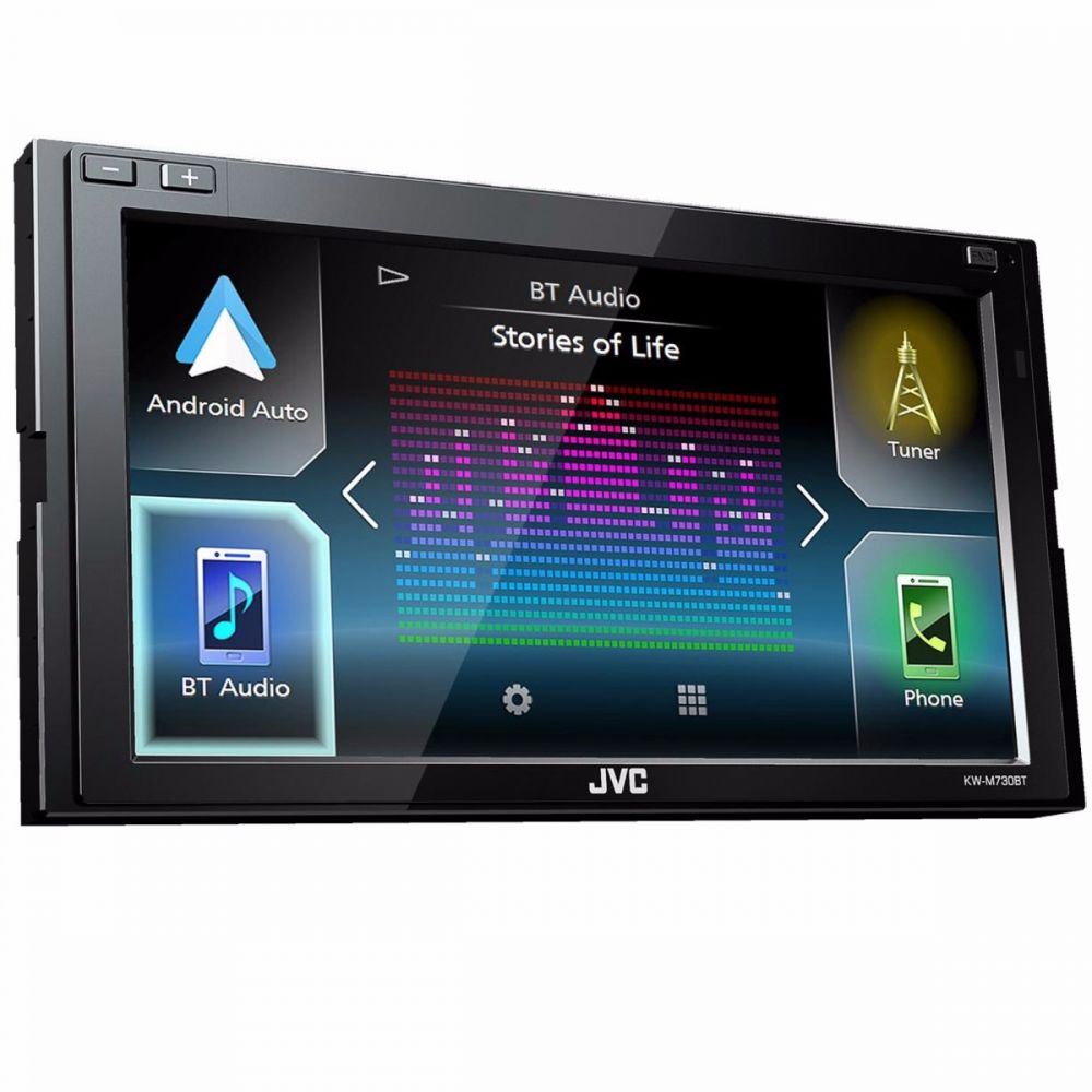 JVC KW-M730BT - 6.8" Mechless Apple Carplay Android Auto Bluetooth Touchscreen, AM/FM Tuner, iPod iPhone Android Control  Car Stereo
