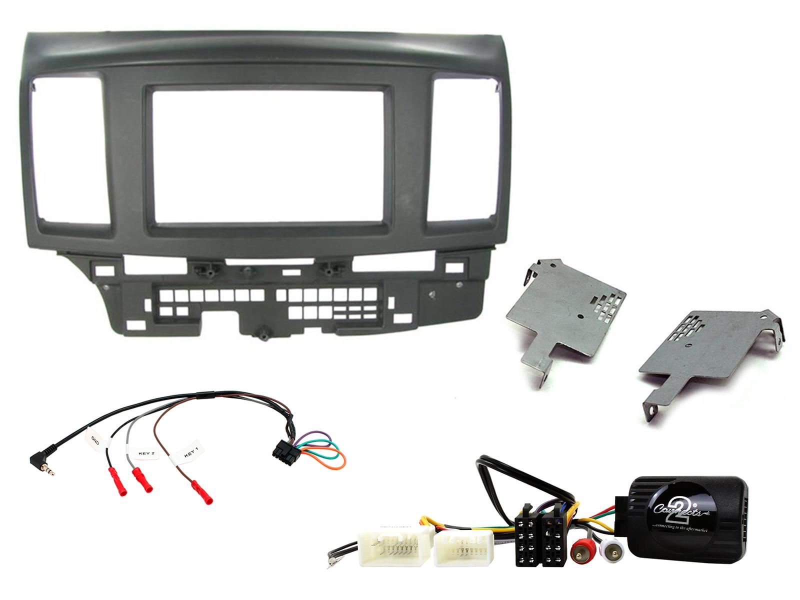 SONY DAB+ Apple | Android Double Din Stereo Fitting Kit + Steering Wheel Stalk Controls to fit Mitsubishi Lancer 2008-10