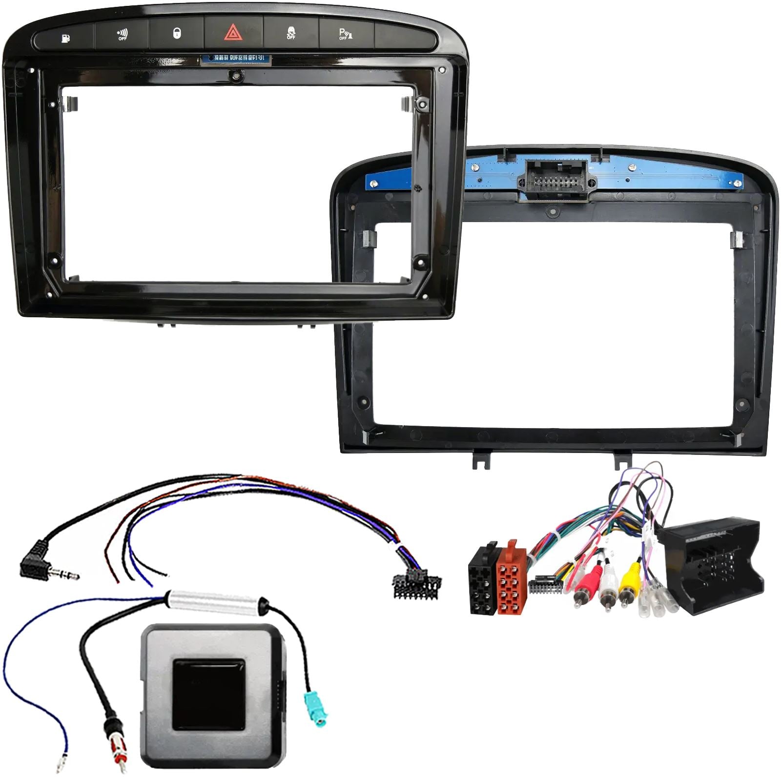 For Peugeot 308 408 Black 07-13 Fascia Panel Interface for 9" Android Car Radio