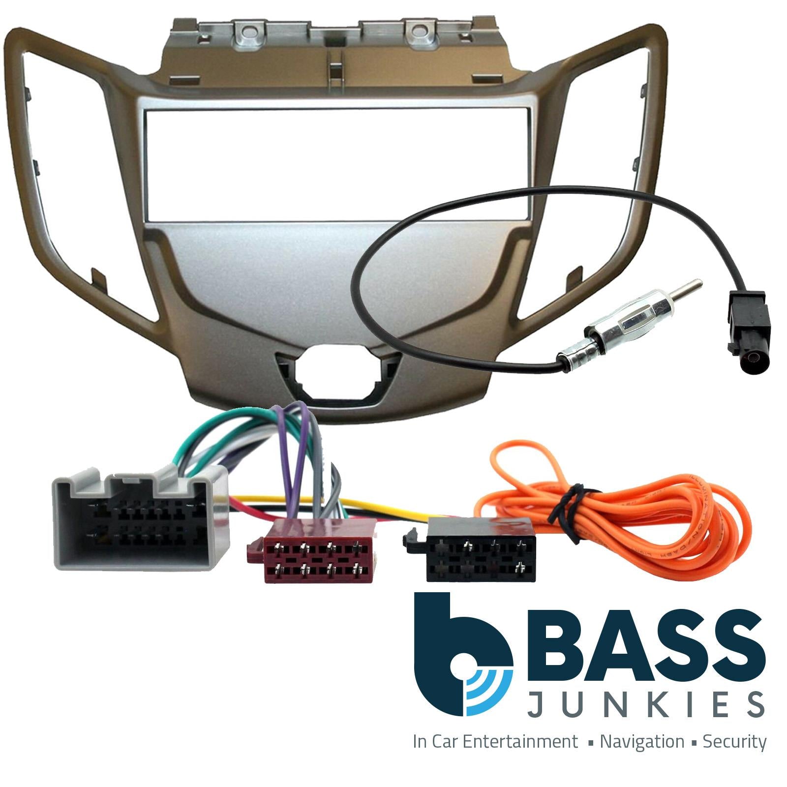 Ford Fiesta MK7 2008-2010 Single Din Car Stereo Silver Fascia Panel & Fitting Kit