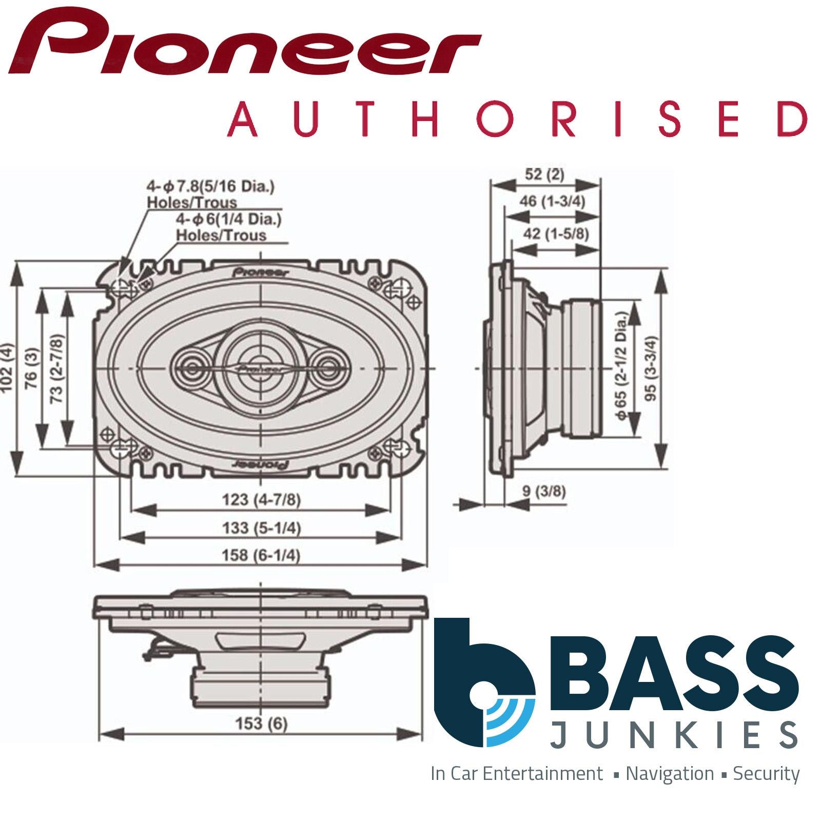 Pioneer TS-A4670F - 210 Watts 4X6"  4" Inch x 6" Inch 4 Way Custom Fit Car Speakers