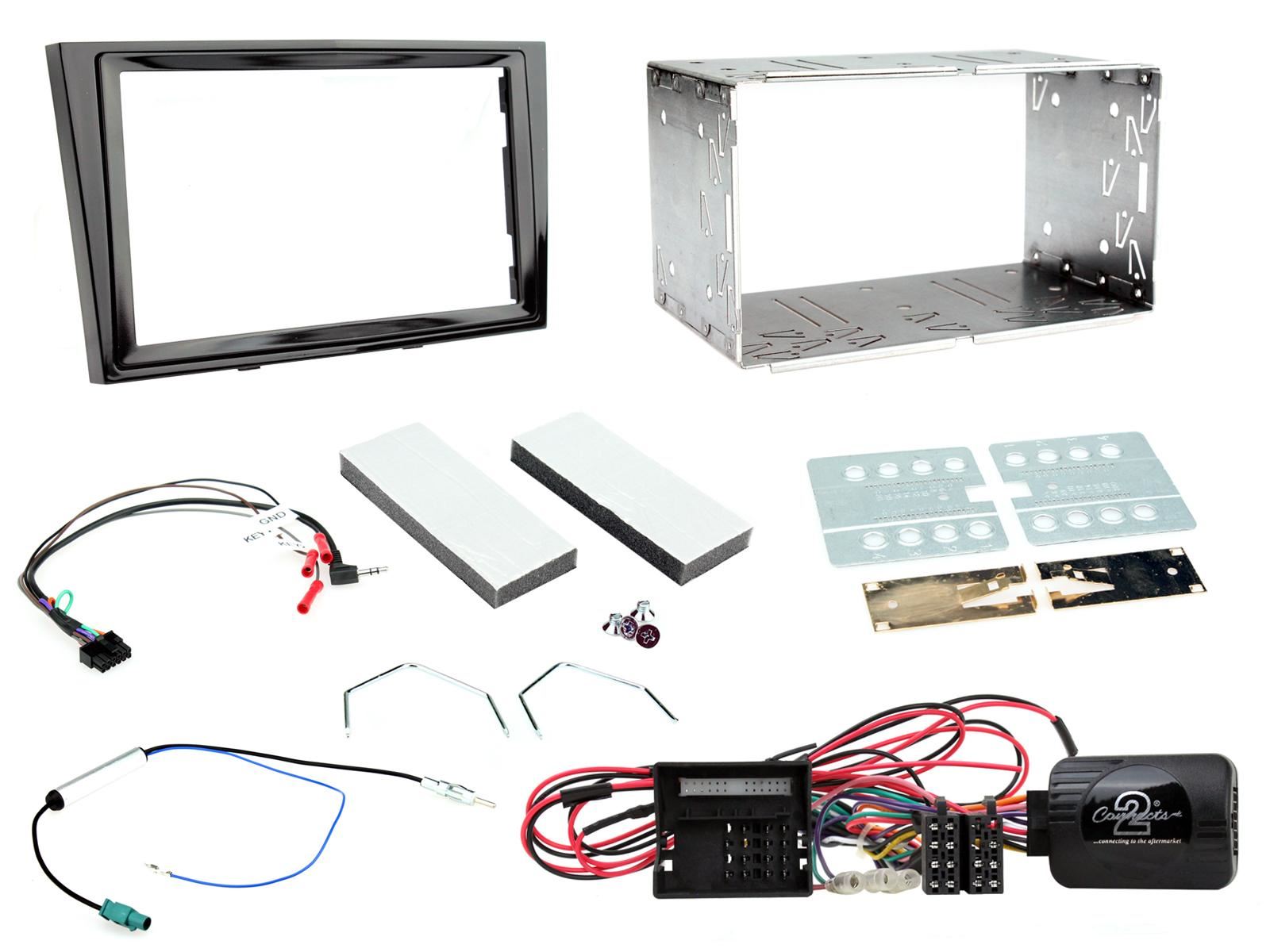 Grundig 6.8" Apple Android Double Din Stereo Fitting Kit + Steering Wheel Stalk Controls to fit Vauxhall Corsa 2009-14