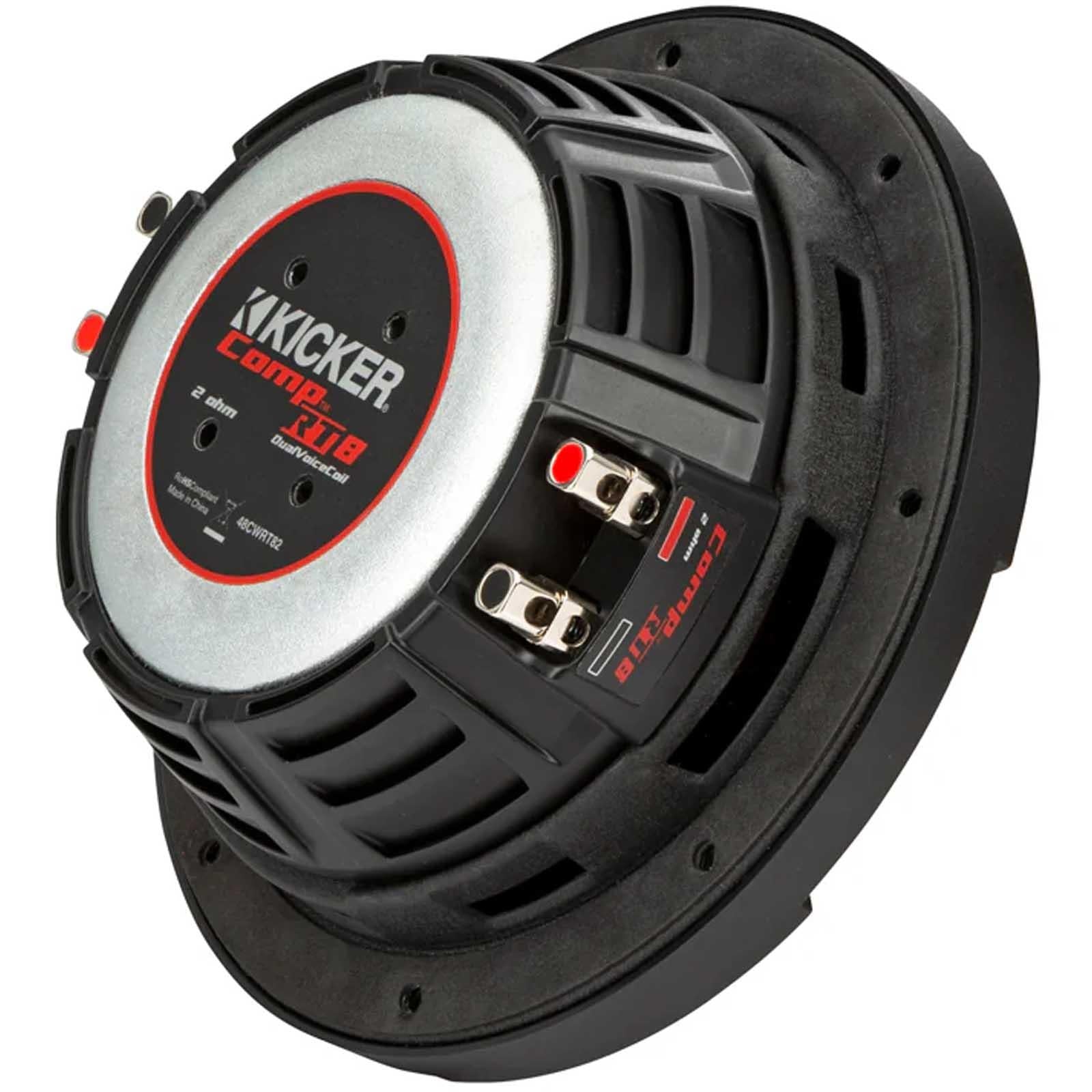Kicker 48CWRT84 - CompRT 8" Slim Shallow Mount Subwoofer DVC 4 Ohm