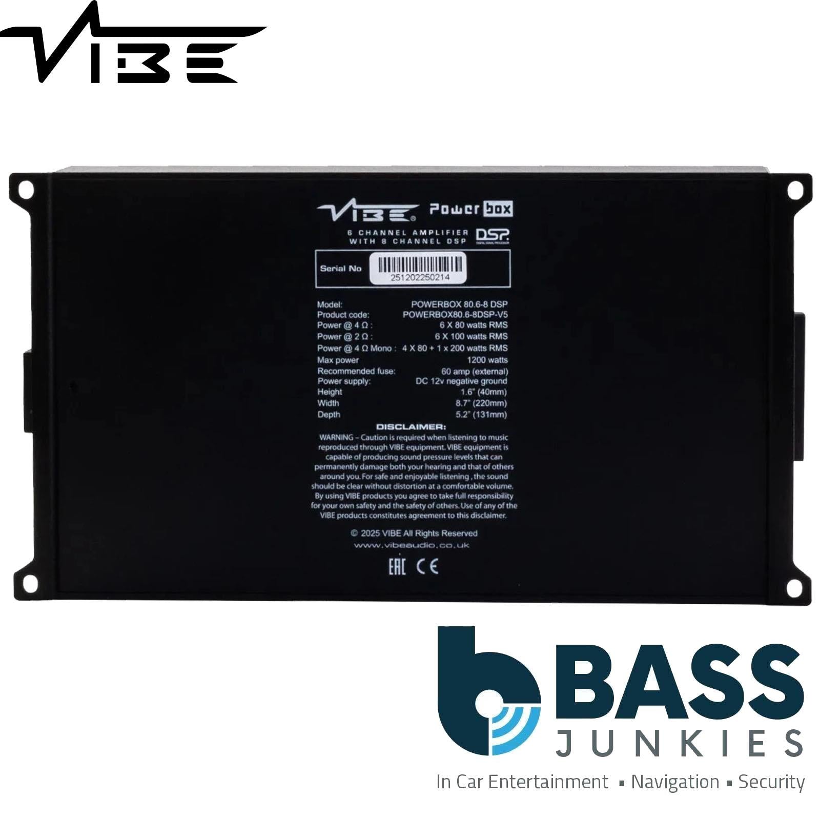 VIBE POWERBOX80.6-8DSP-V5 - 1200 Watts 50Hz 6 Channel Car Amplifier