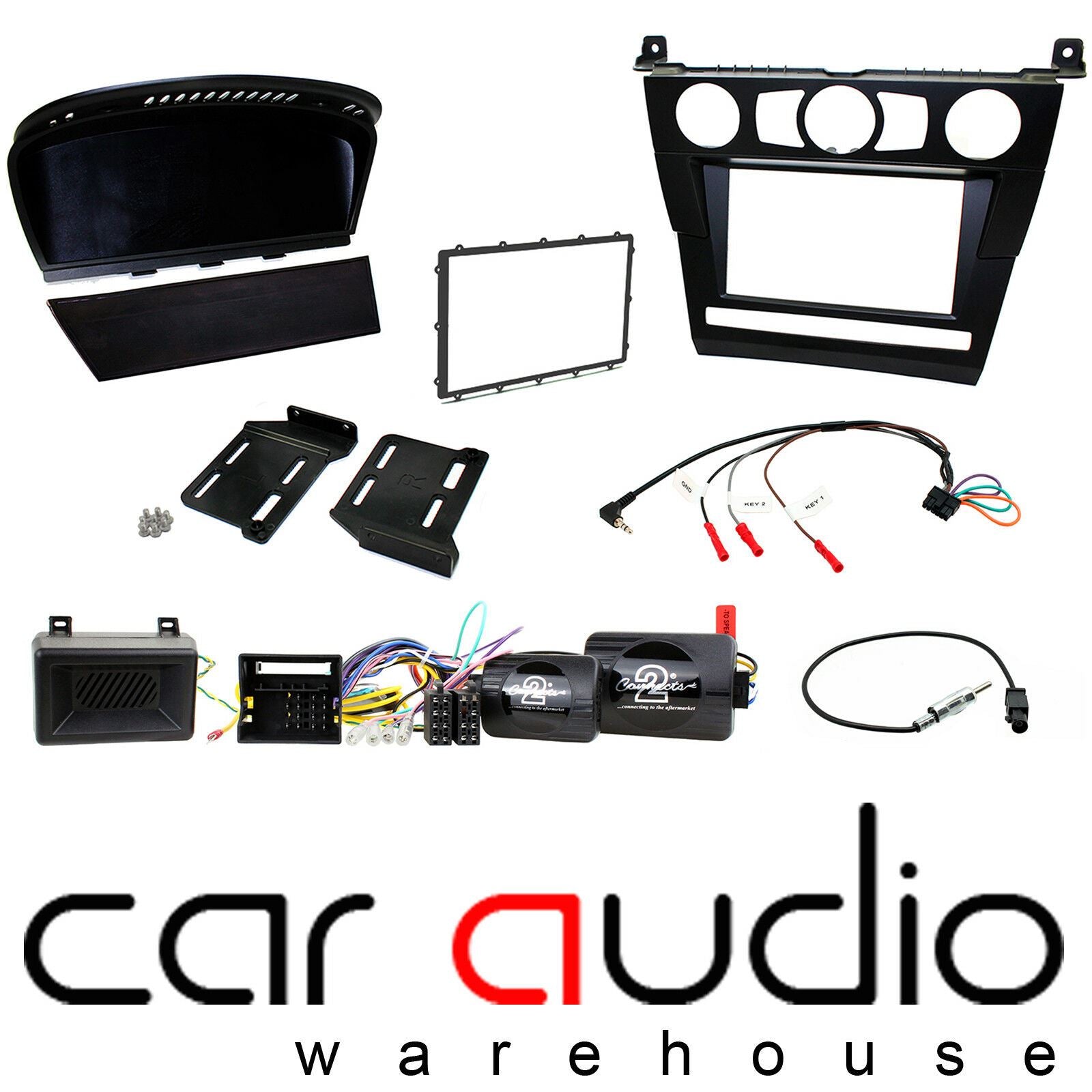 Connects2 CTKBM23 BMW 5 Series E61 03-07 Car Stereo Double Din Fascia & Steering Wheel Kit