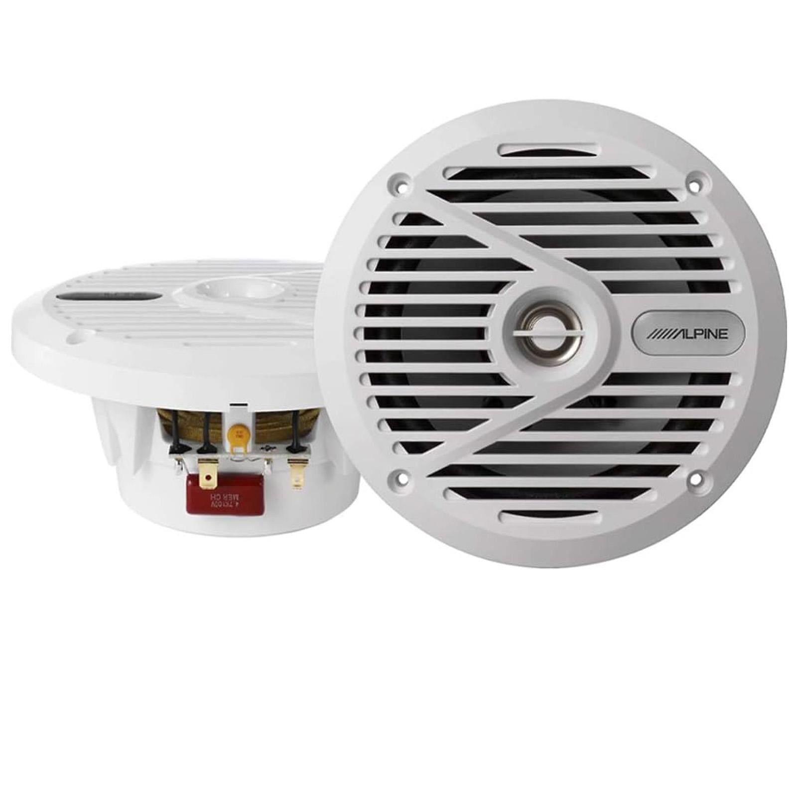 Alpine SPS-M601W - 220 Watts 16.5cm 6.5" 2-Way Boat Yacht Marine Speakers Pair