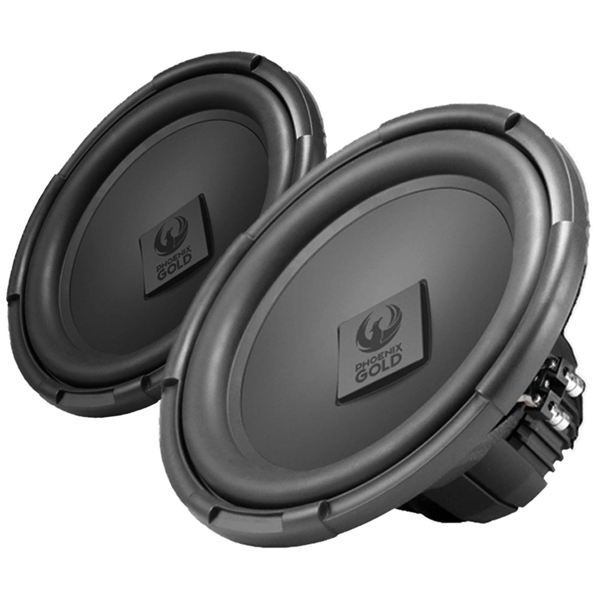 Phoenix Gold 12" 800W Subwoofer Pair 600W Amp 12" Dual Box & 4AWG Wiring Kit