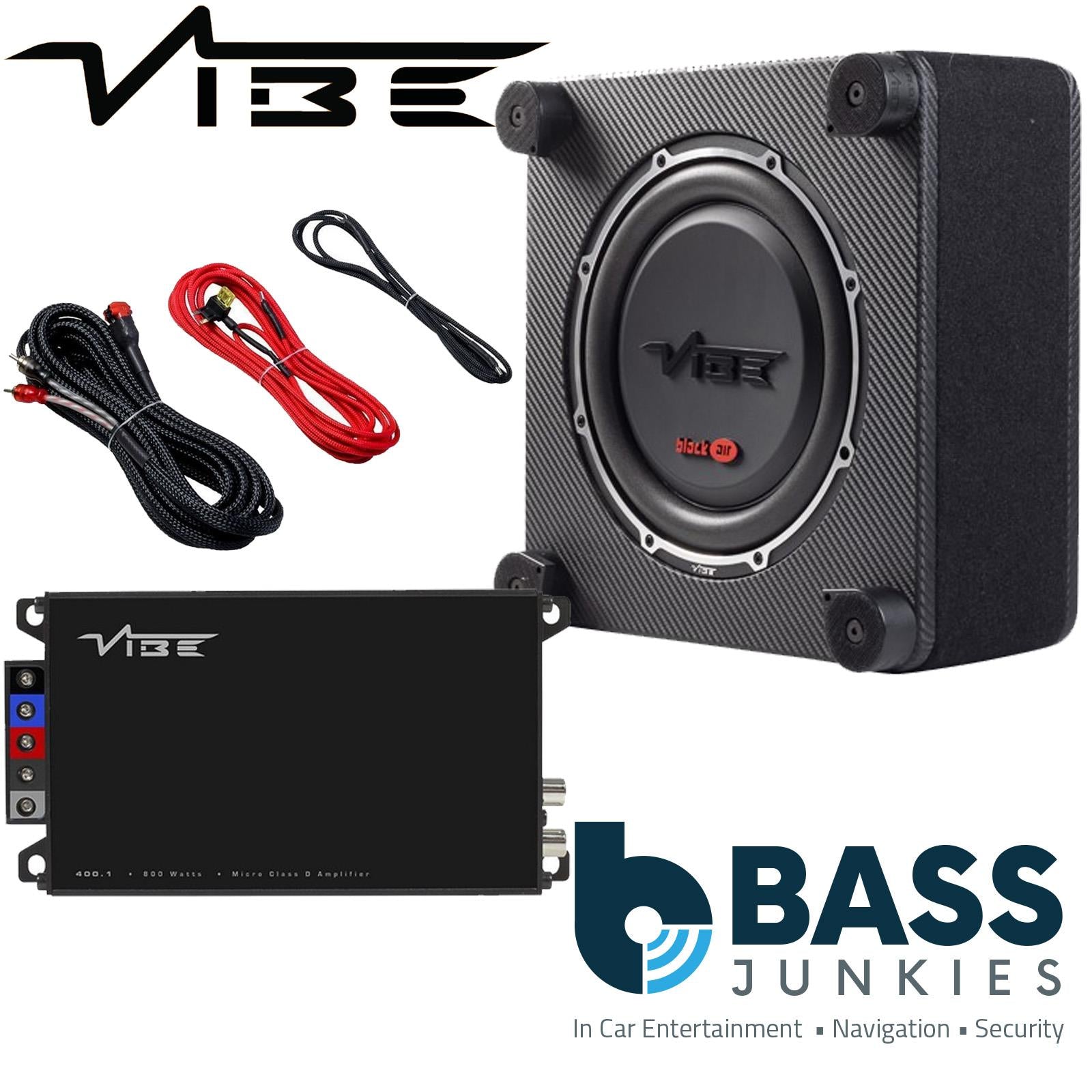 Vibe BASB10-V4 - 10" 900 Watts Car Sub Bass Box & Powerbox Amplifier Upgrade Kit